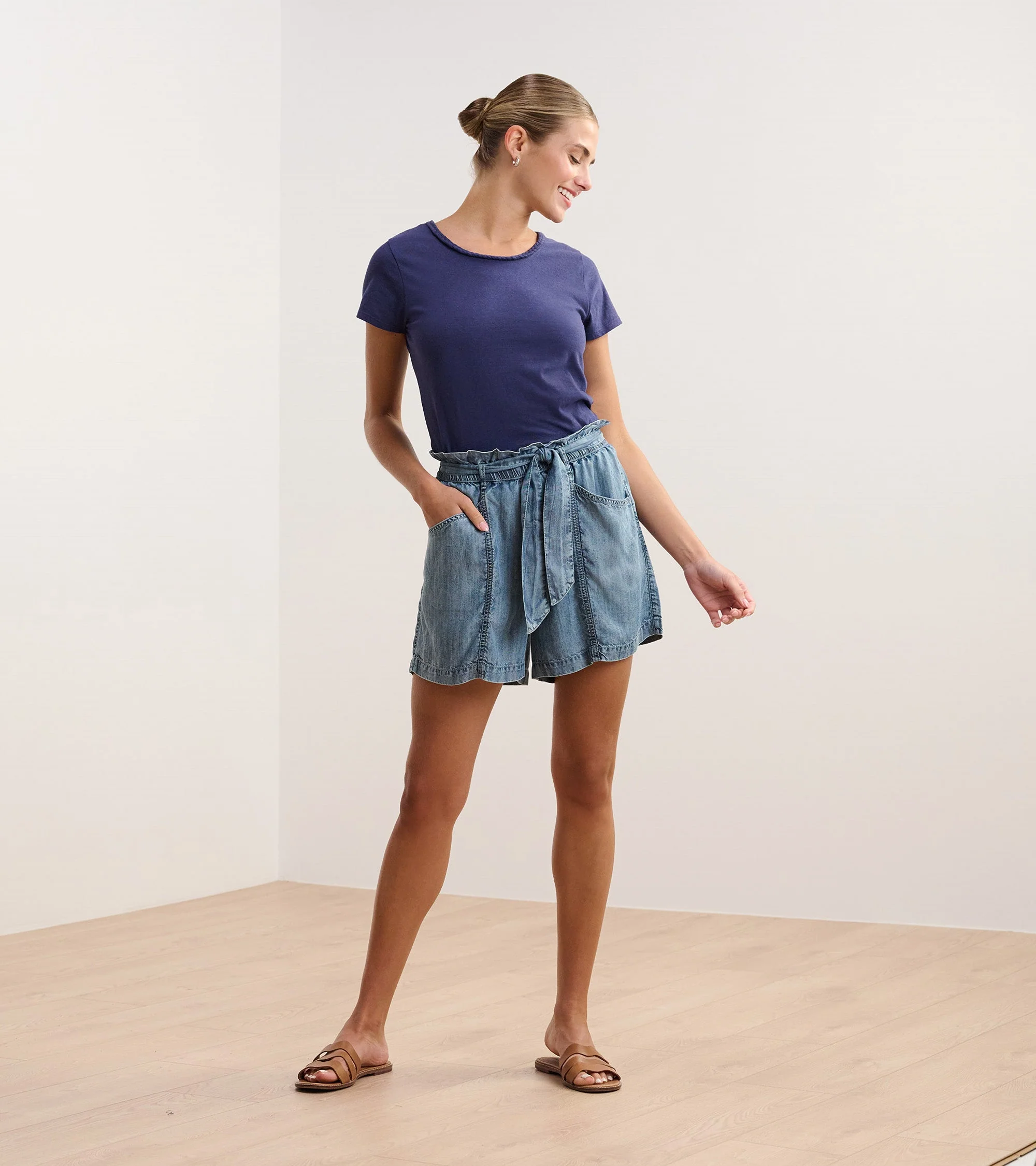 Cassie Shorts - Blue Acid Wash - Image 3