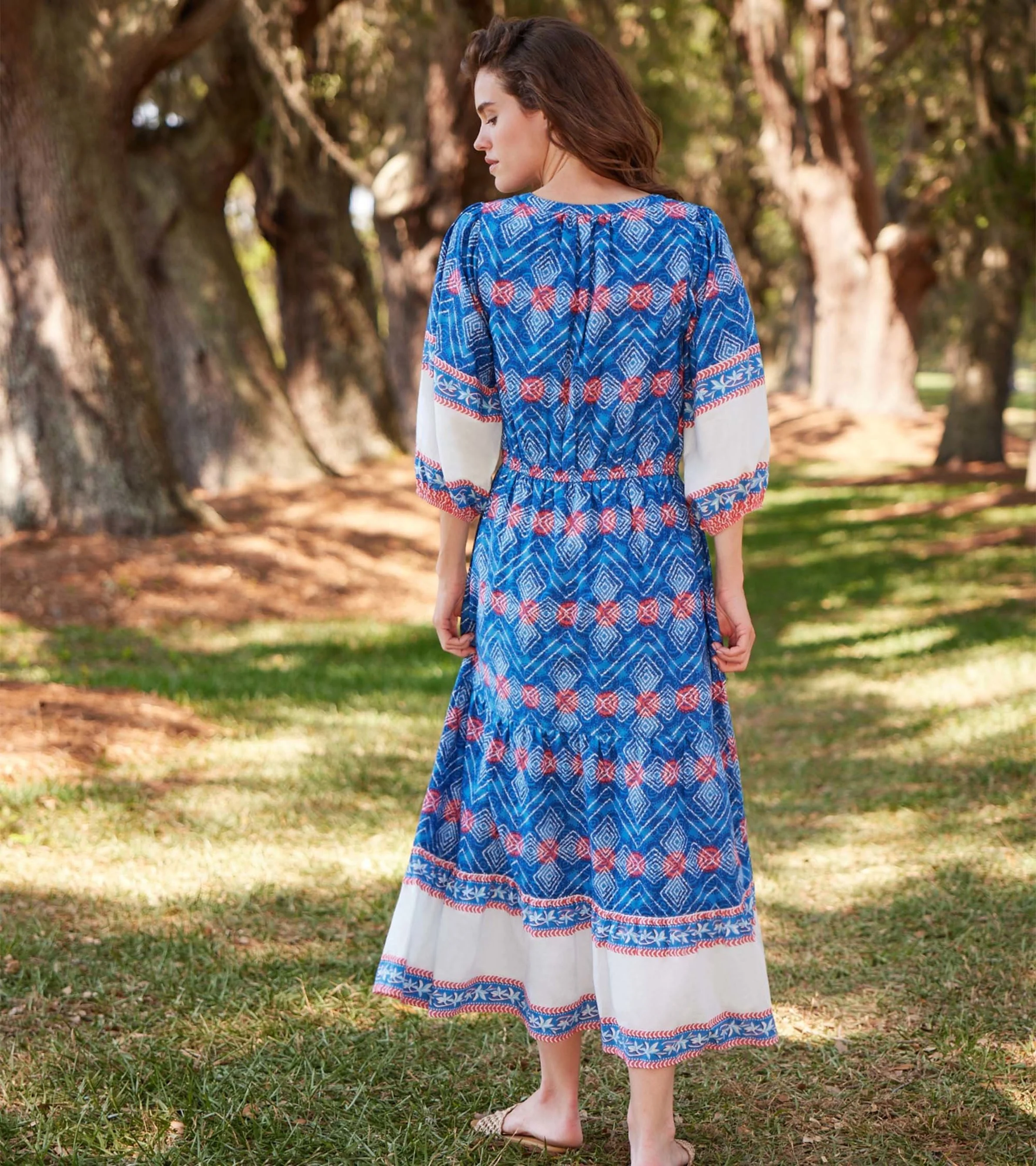 Celine Maxi Dress - Diamond Shibori - Image 3
