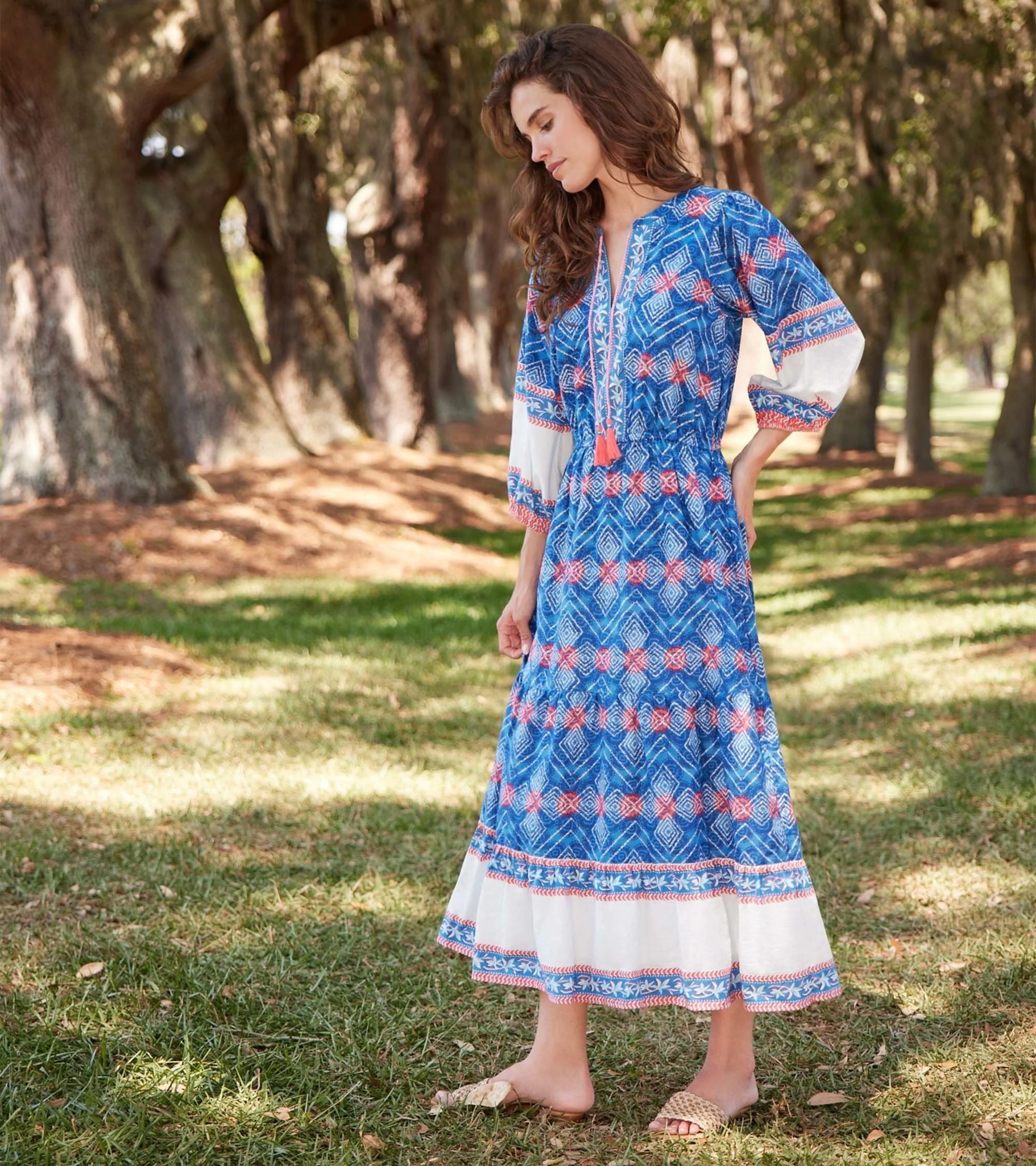 Celine Maxi Dress - Diamond Shibori - Image 4