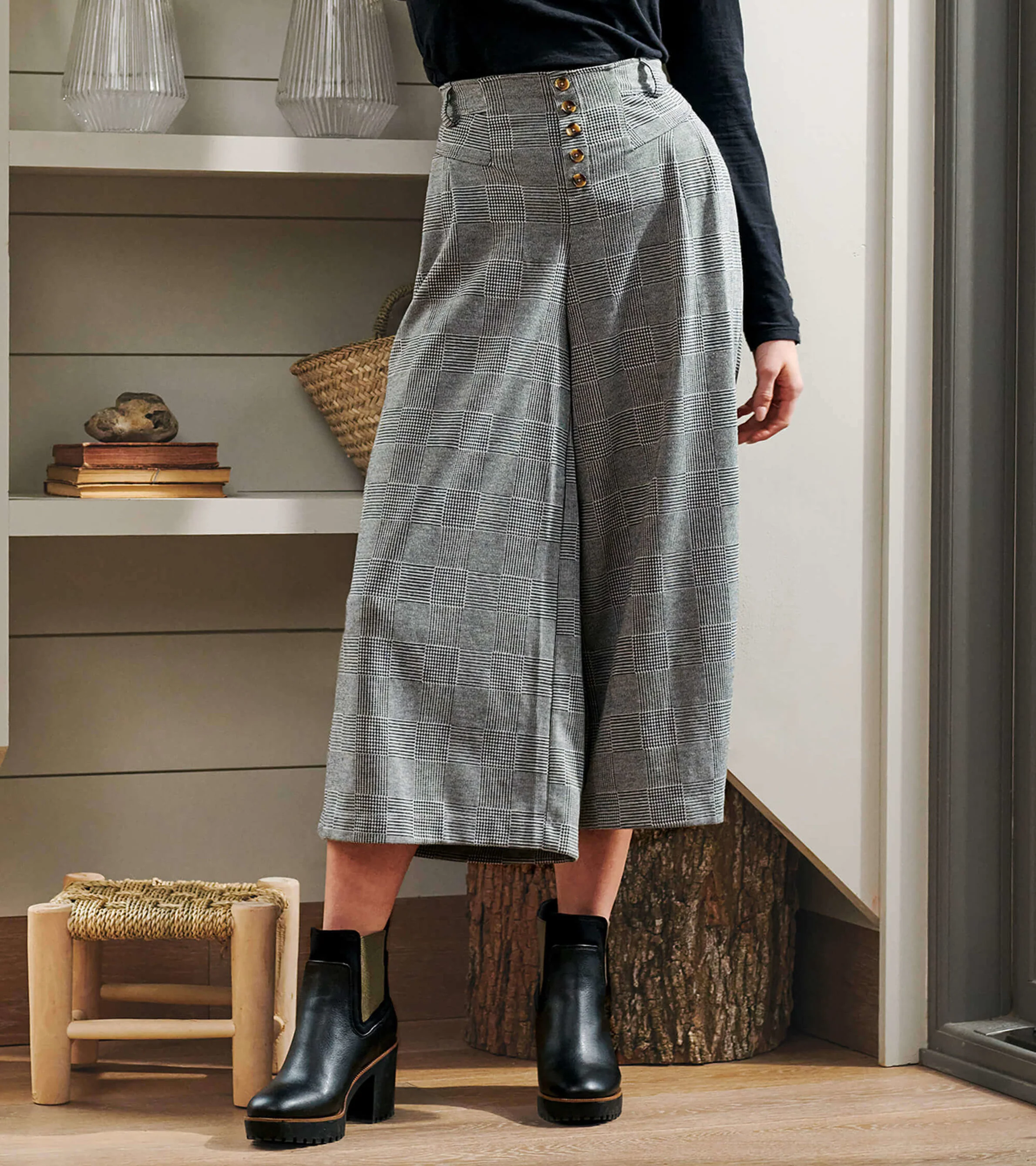 Charlie Wide Leg Pants - Houndstooth - Image 2