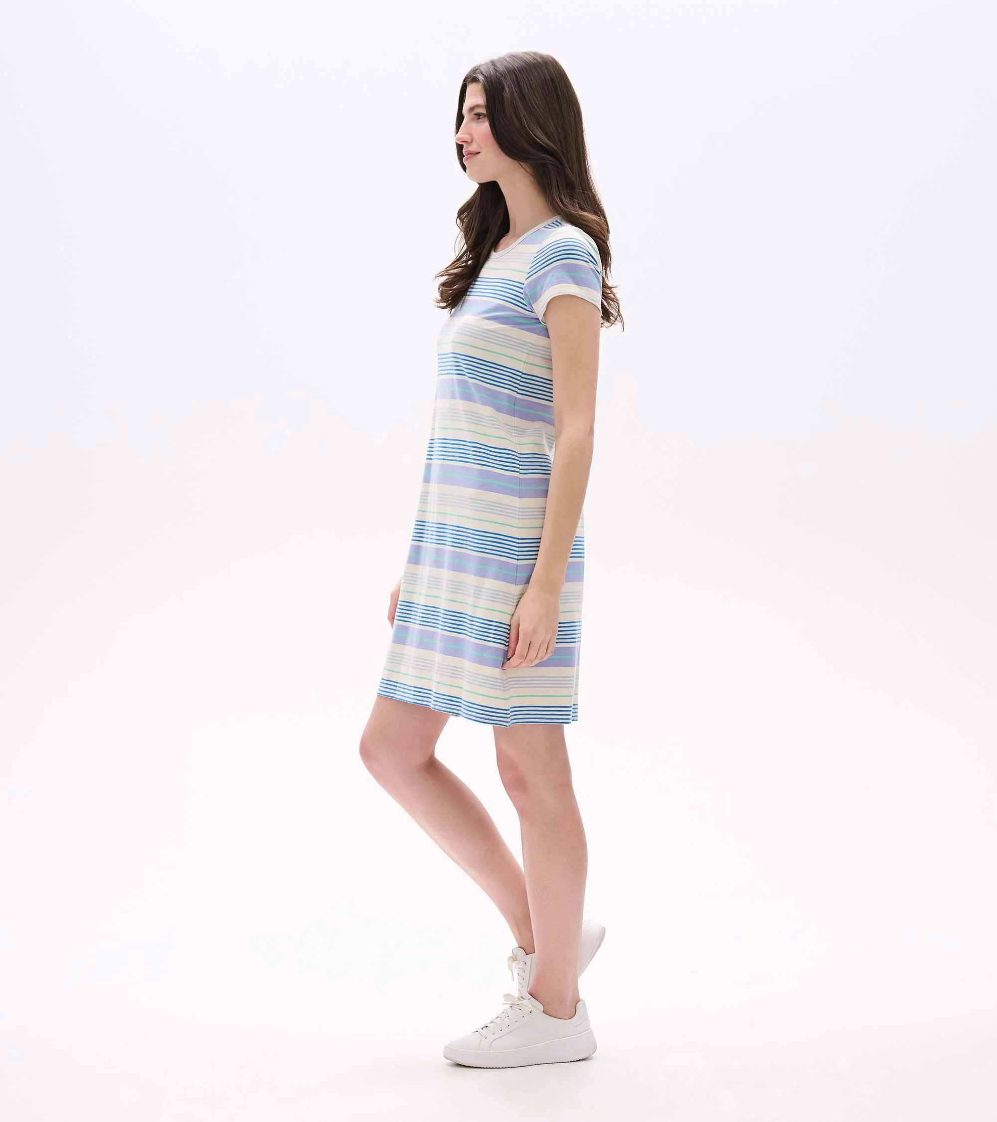 Cici A-Line Dress - Iris Wave Stripes - Image 3