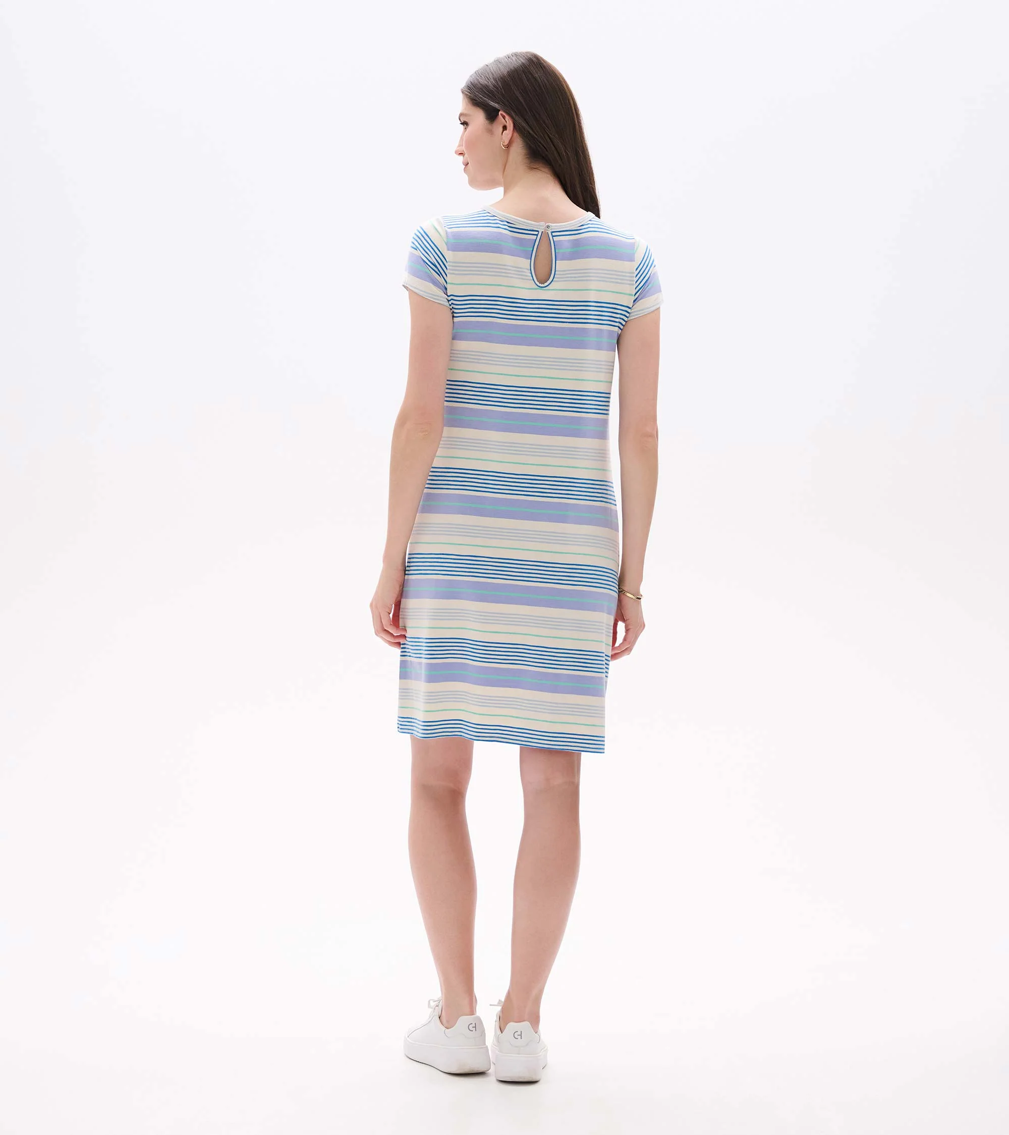 Cici A-Line Dress - Iris Wave Stripes - Image 5