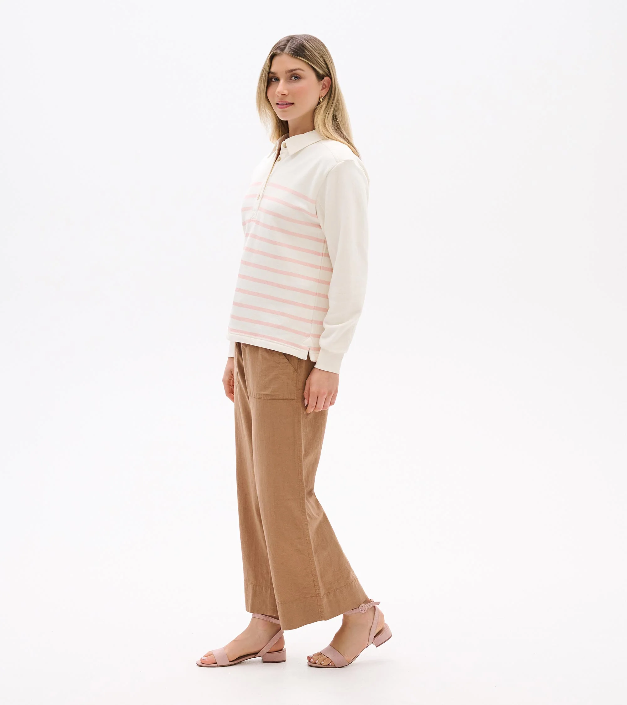 Coco Polo Top - Pink Stripes - Image 3