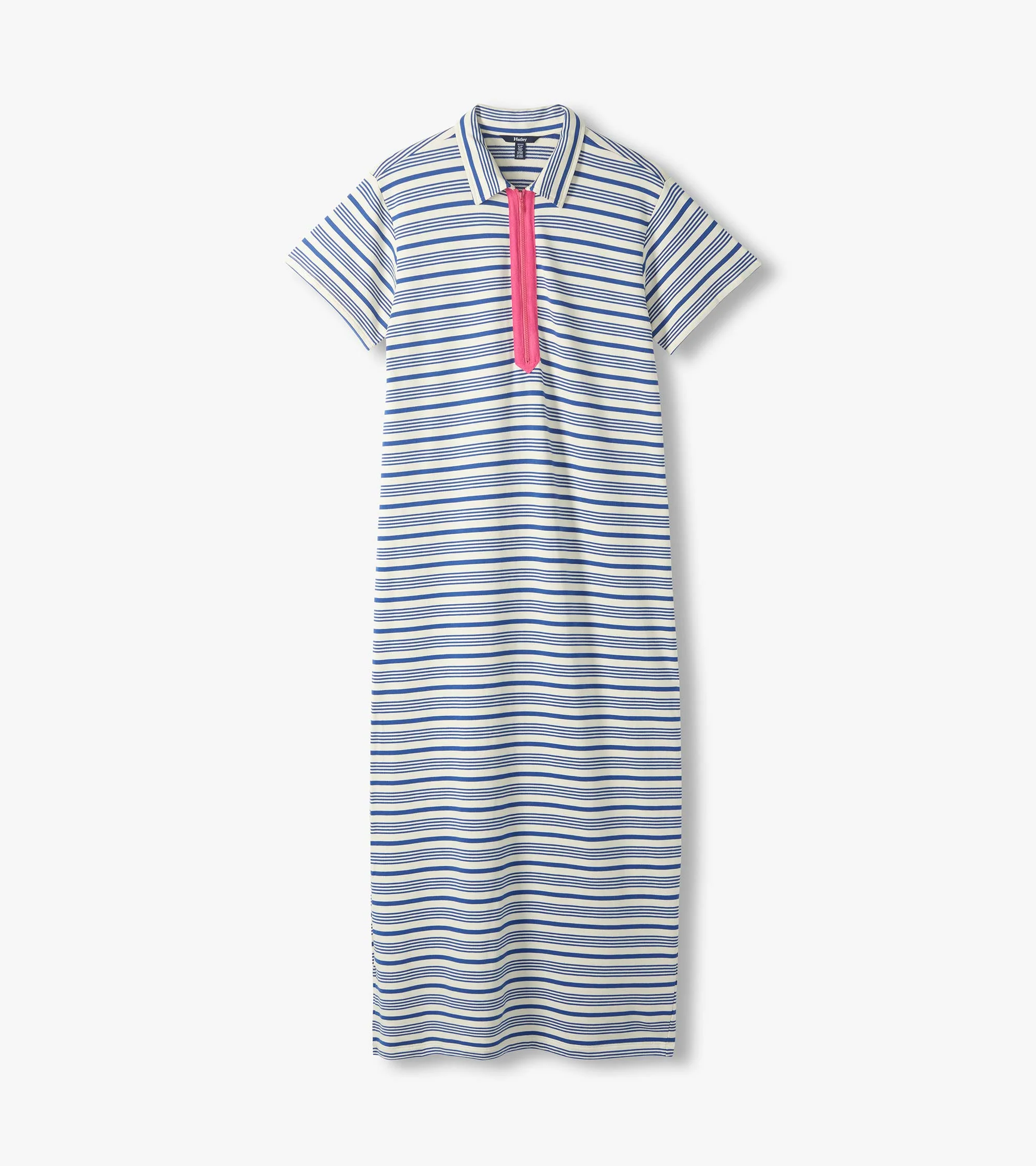 Contrast Zip Maxi Dress - Limoges Stripes - Image 2