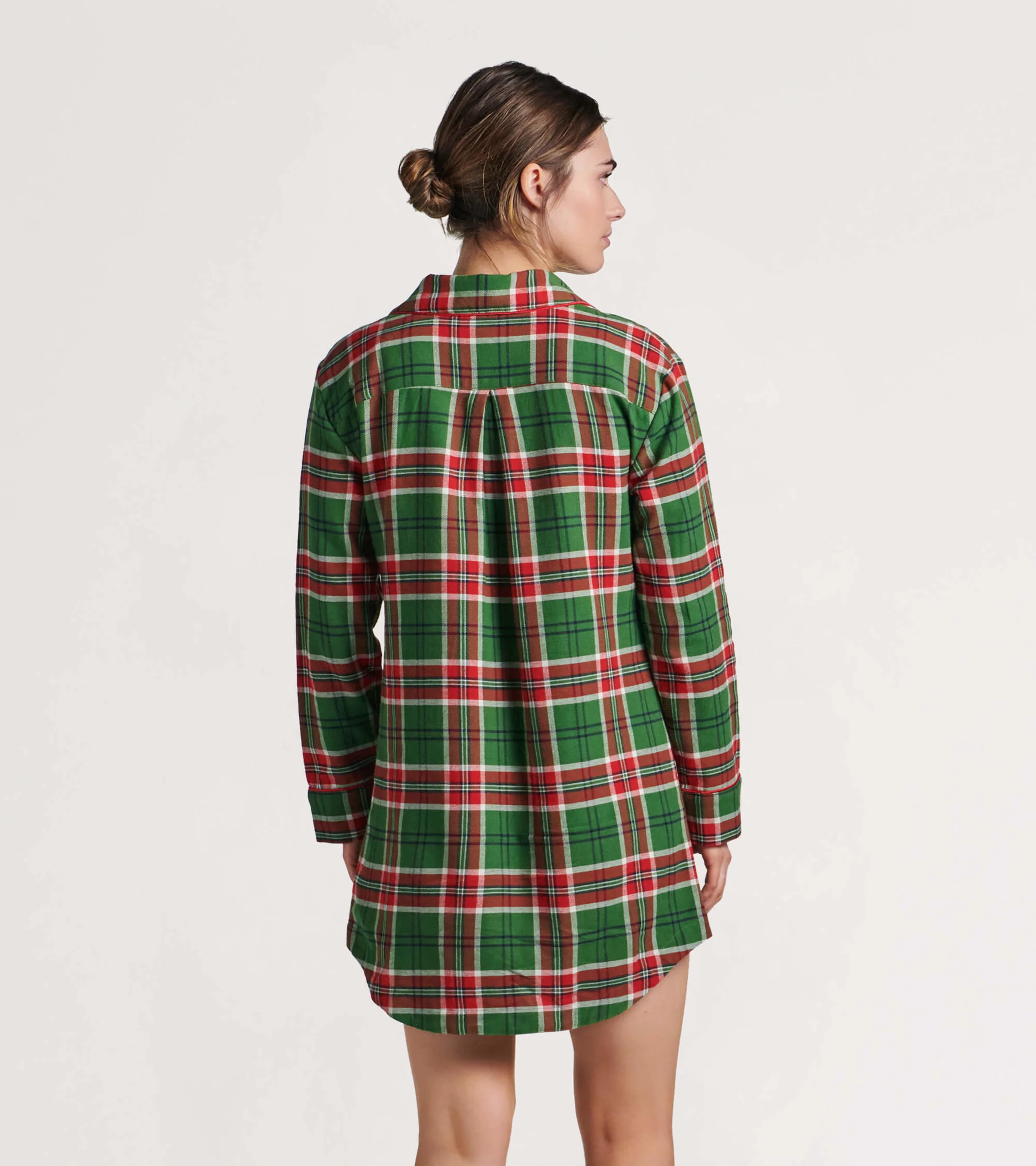 Women's Country Christmas Plaid Flannel Nightgown - Image 2