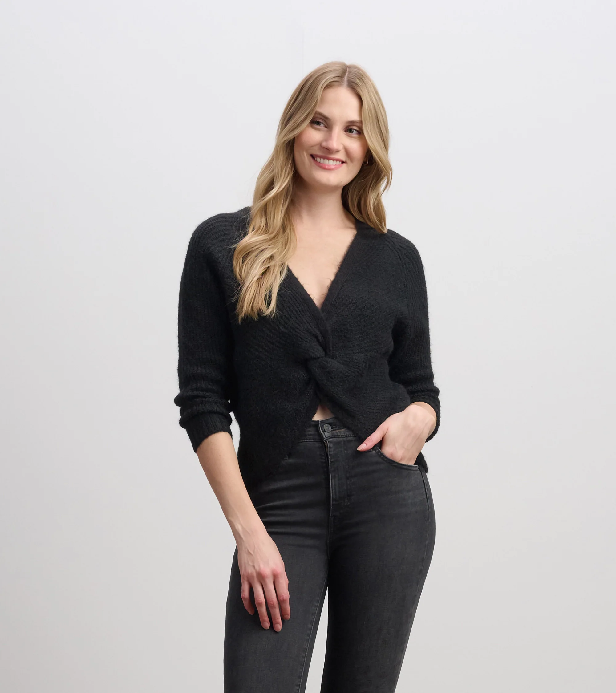 Cross Over Sweater - Black