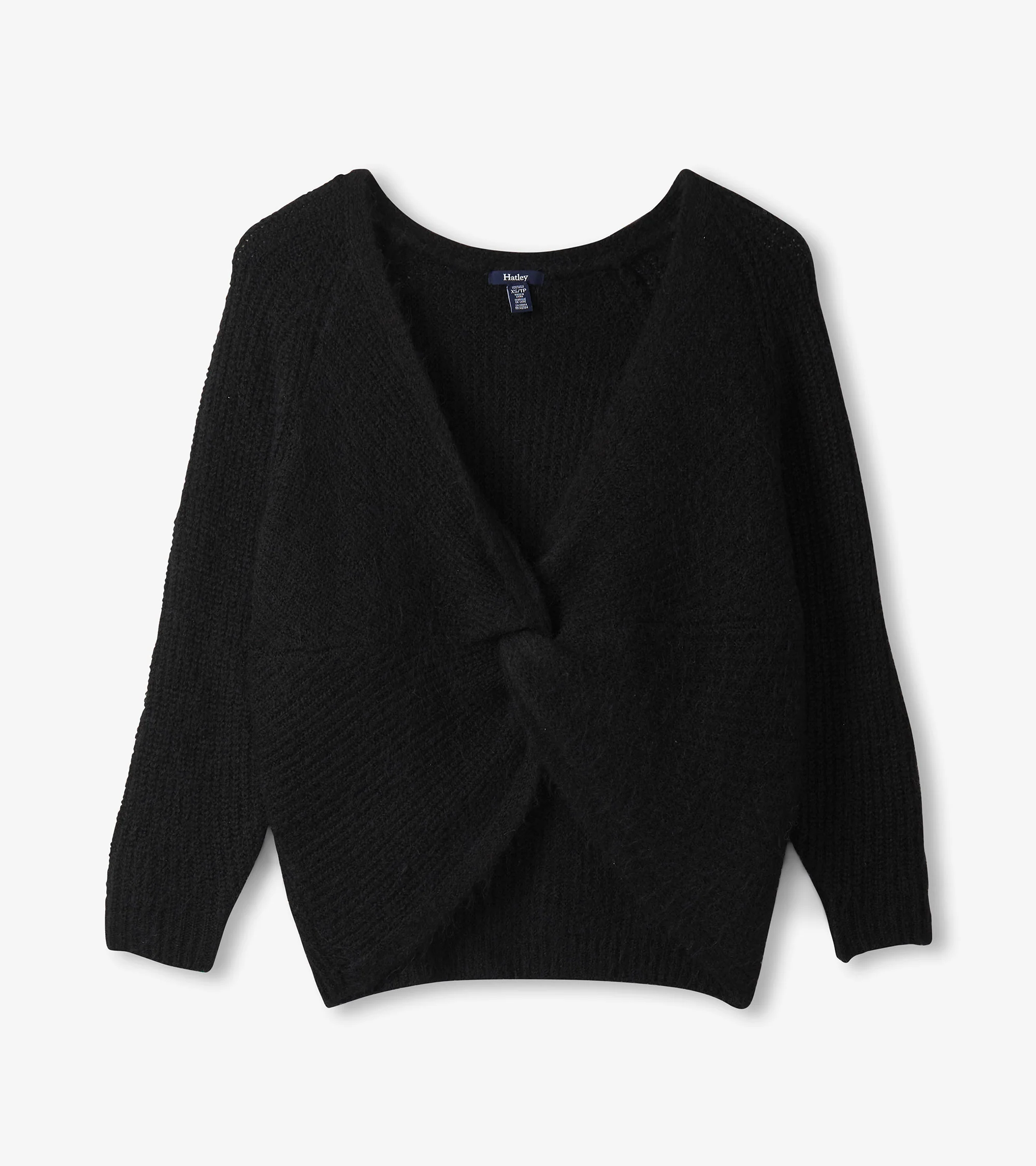 Cross Over Sweater - Black - Image 2
