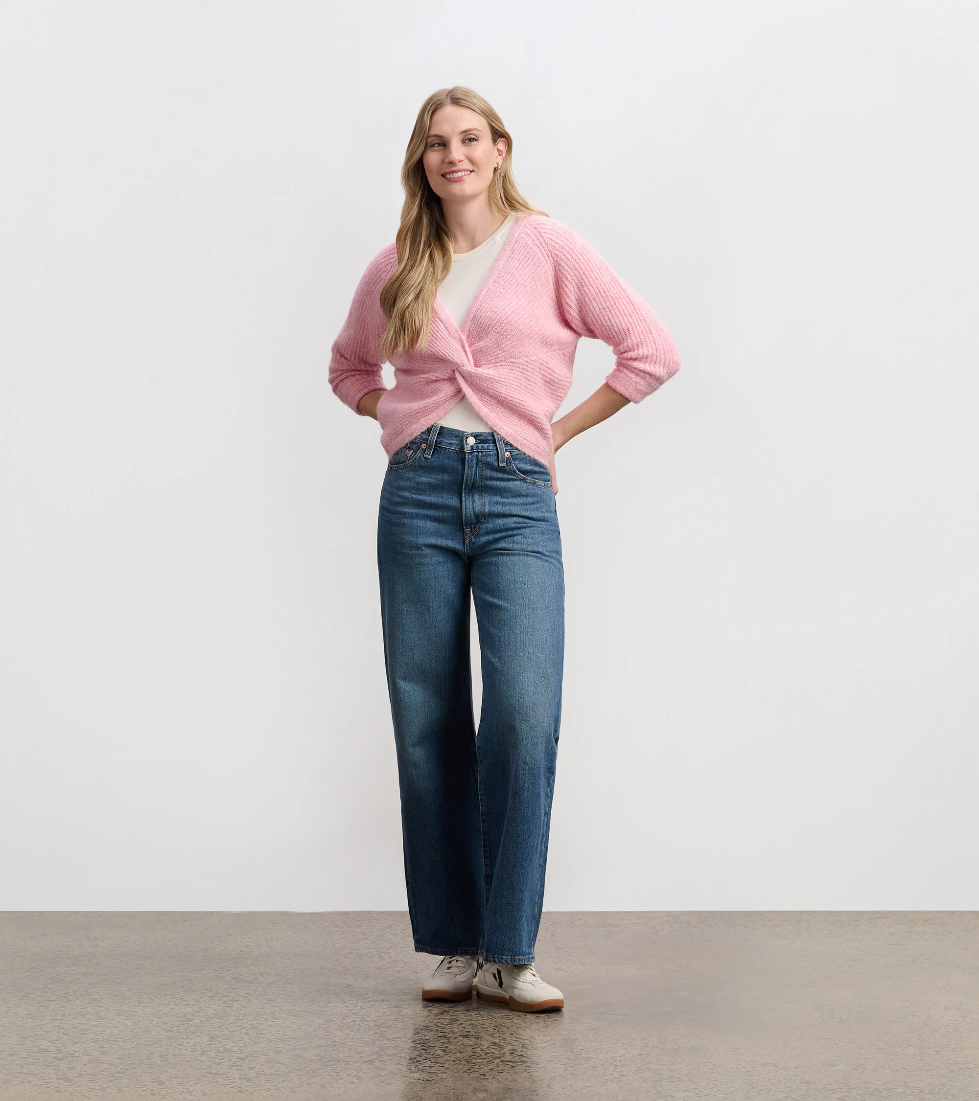 Cross Over Sweater - Pastel Pink - Image 6