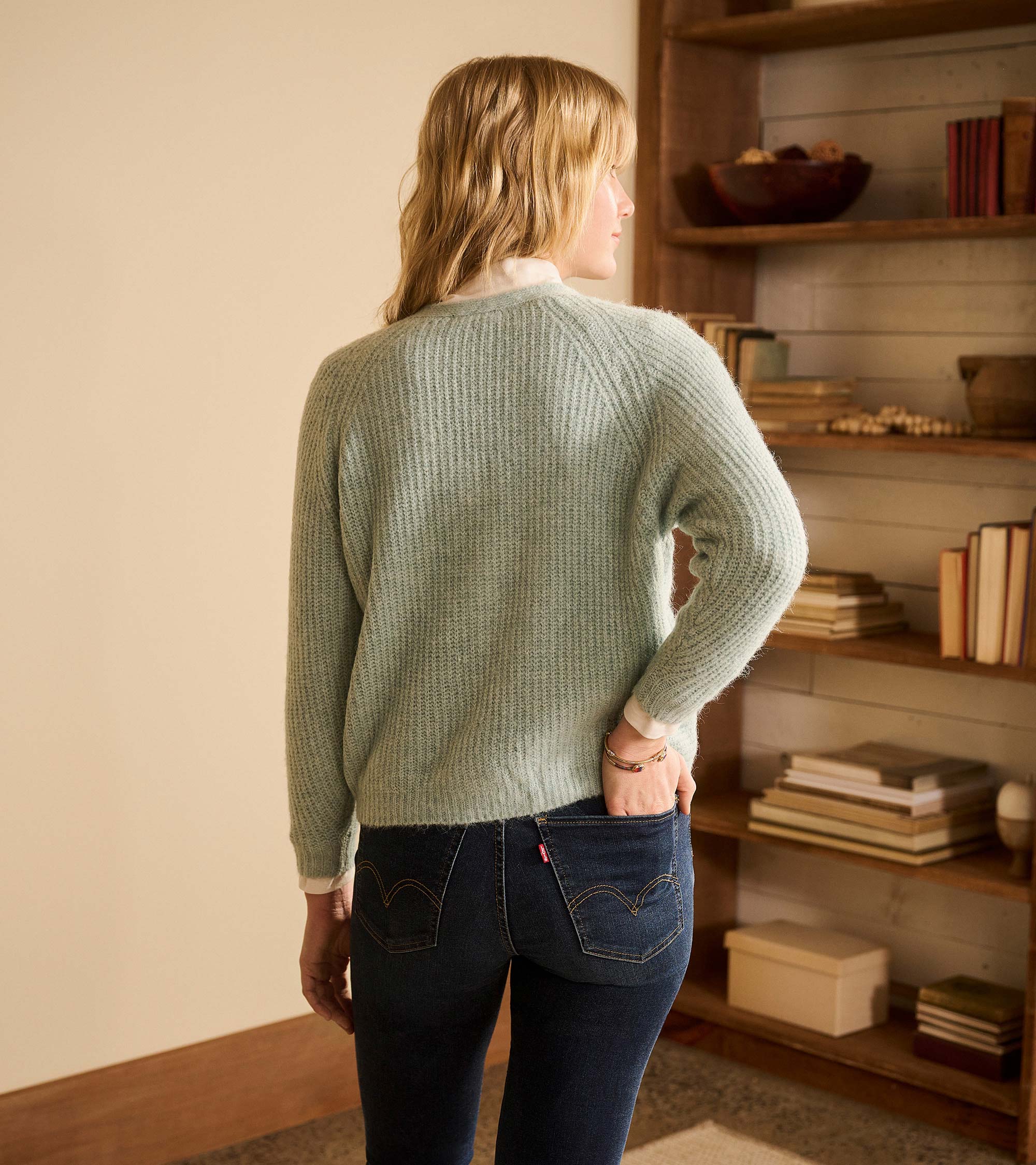 Cross Over Sweater - Sage Green - Image 4