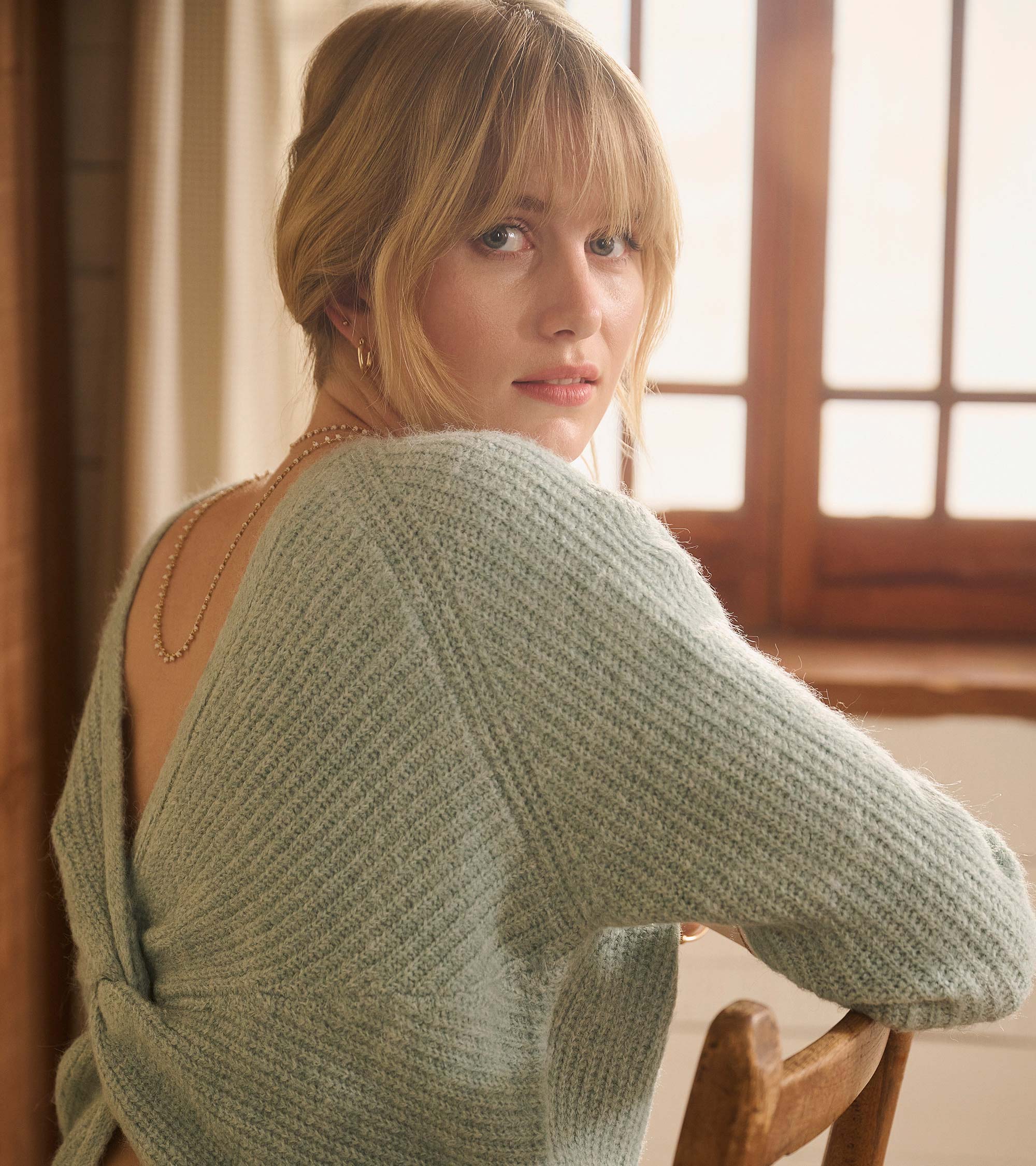 Cross Over Sweater - Sage Green - Image 5