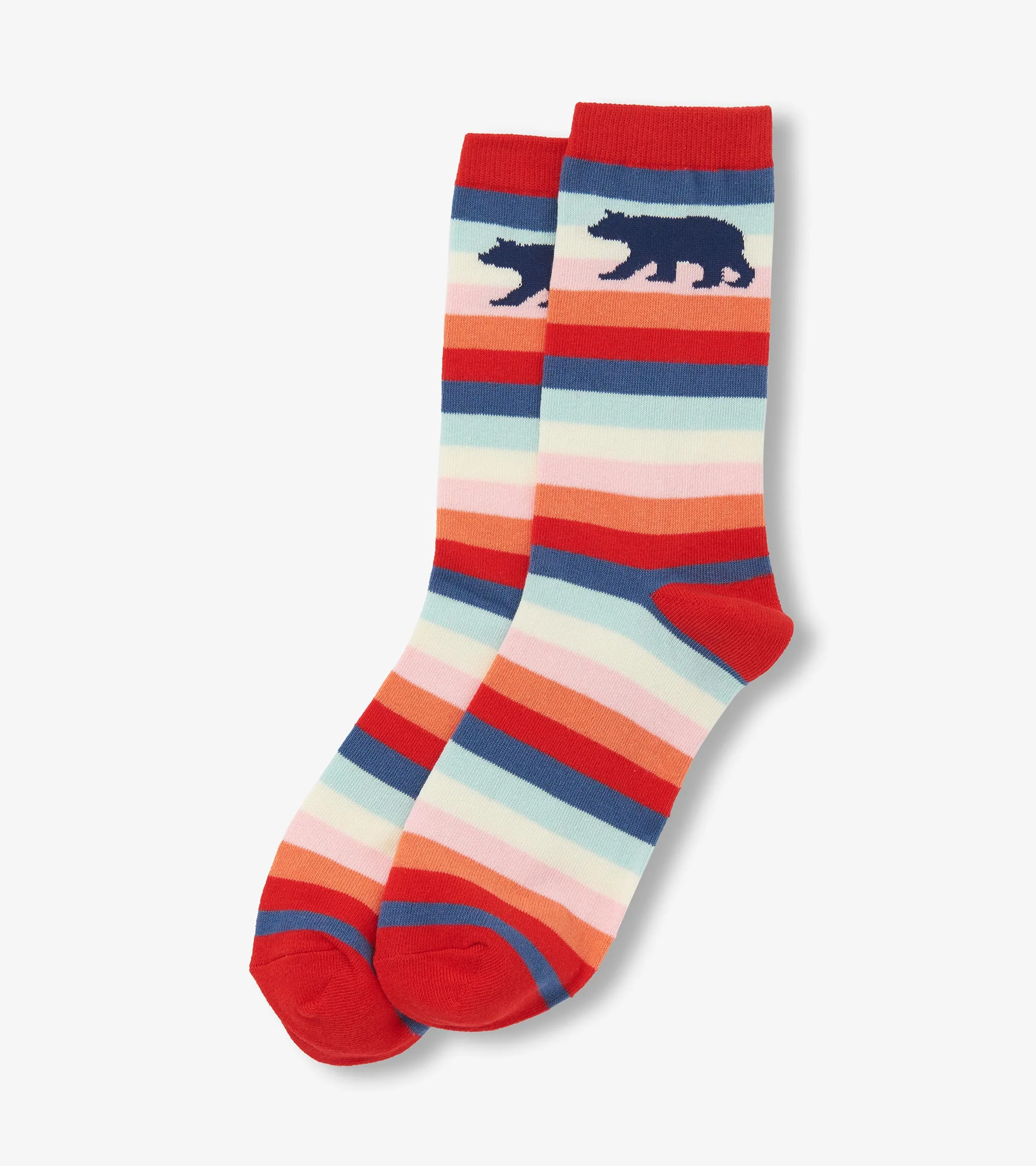 Cute Stripe Bears Women's Crew Socks - Image 2