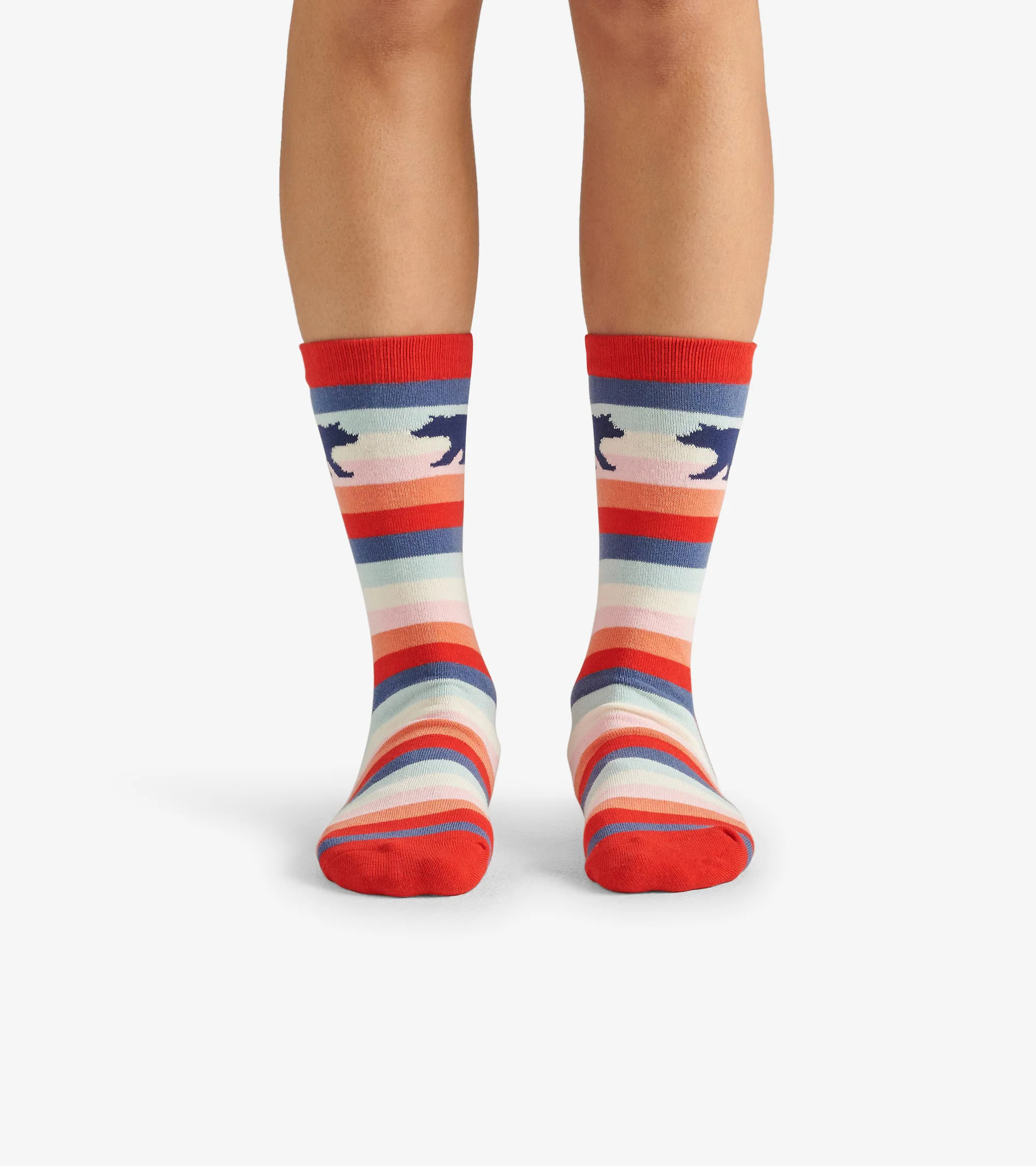Cute Stripe Bears Women's Crew Socks - Image 3