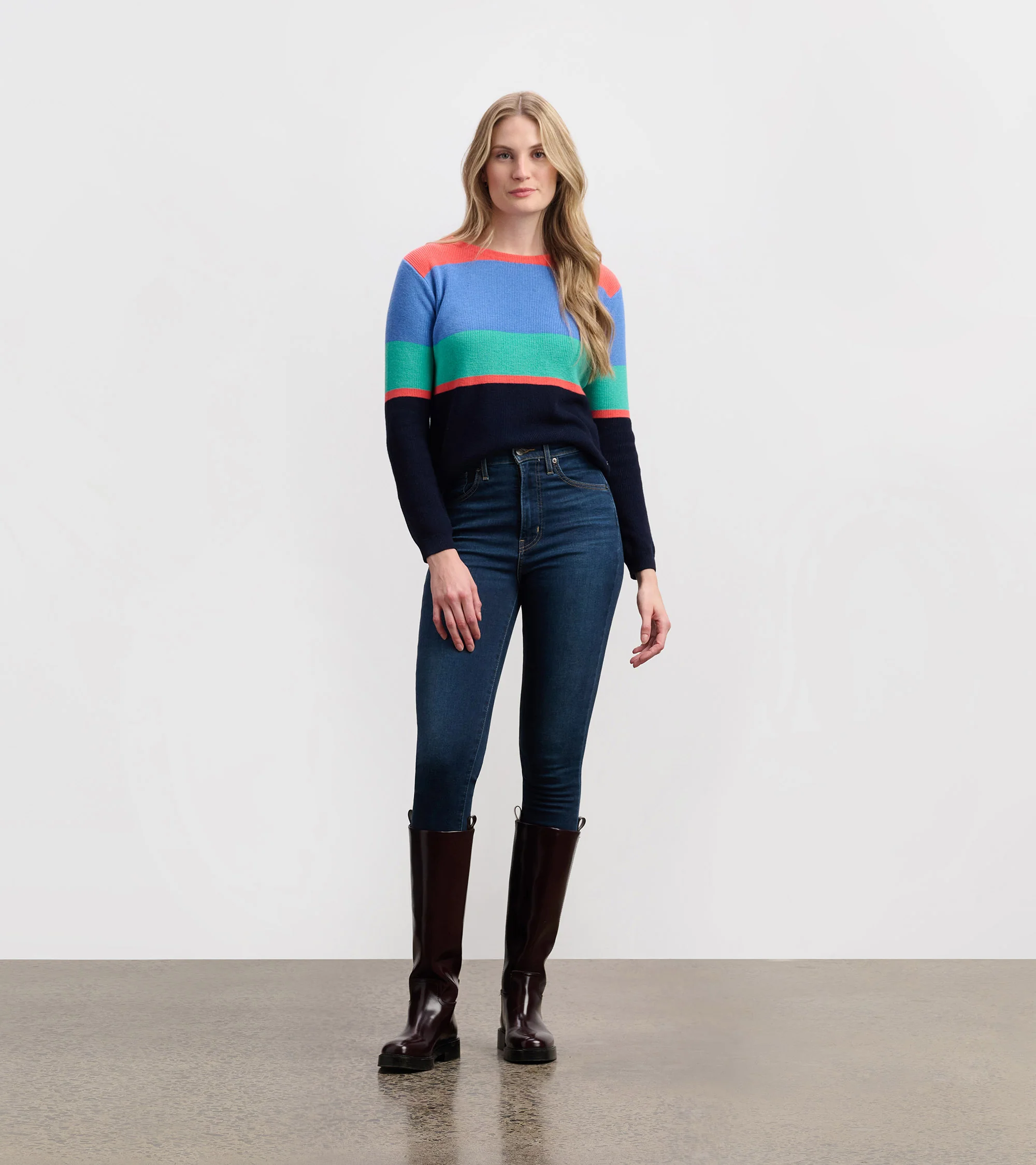 Devon Sweater - Bright Colorblock Stripes - Image 5