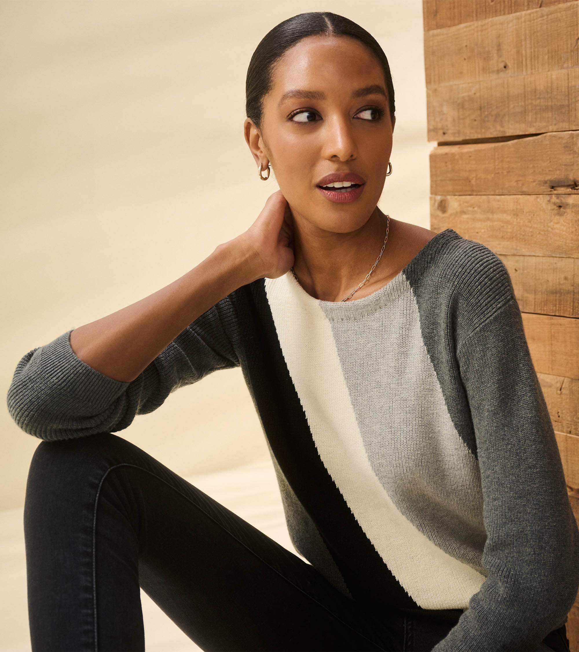 Devon Sweater - Diagonal Stripes - Image 3