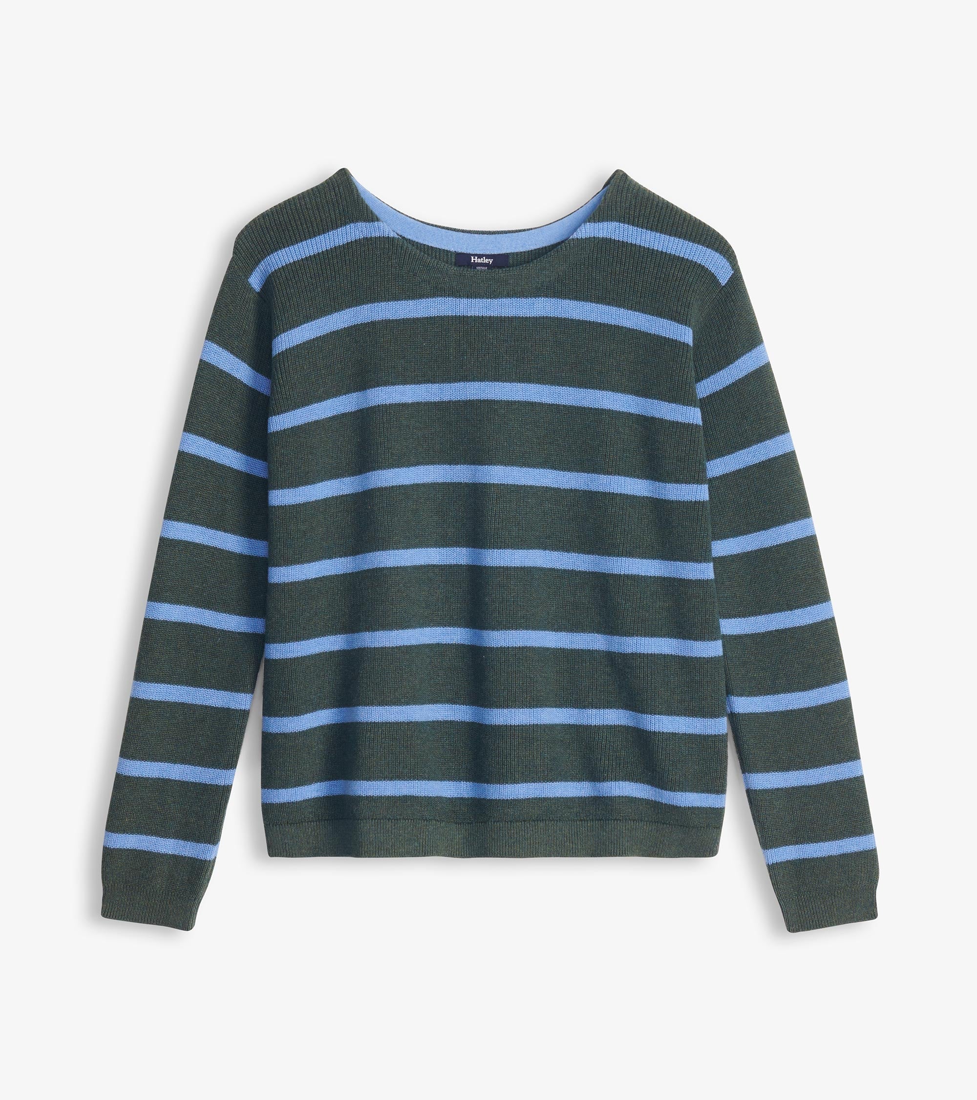 Devon Sweater - Teal Heather Stripes - Image 2