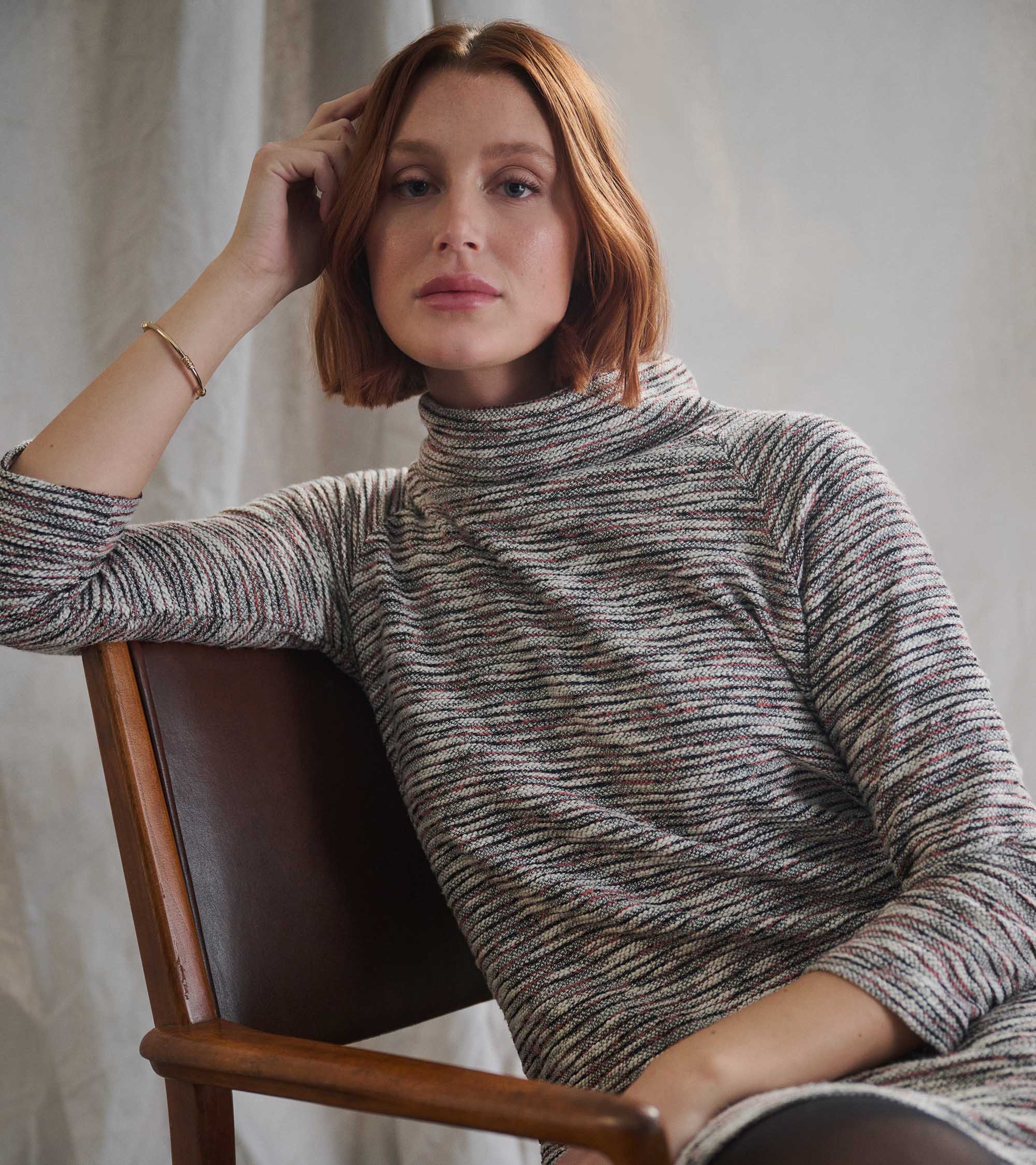 Draped Collar Dress - Heather Grey - Image 6