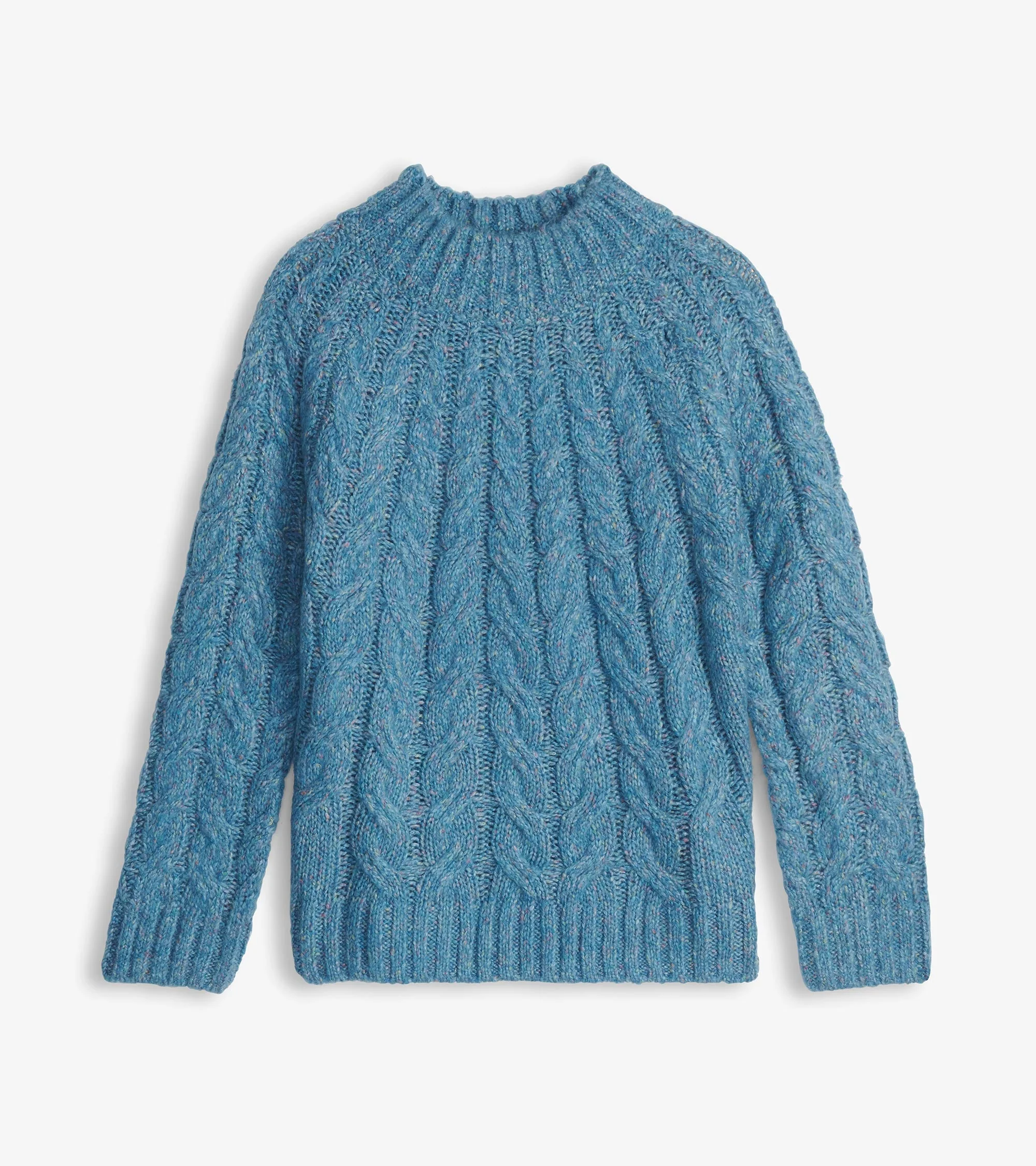 Dylan Cable Knit Sweater - Blue Heather - Image 2