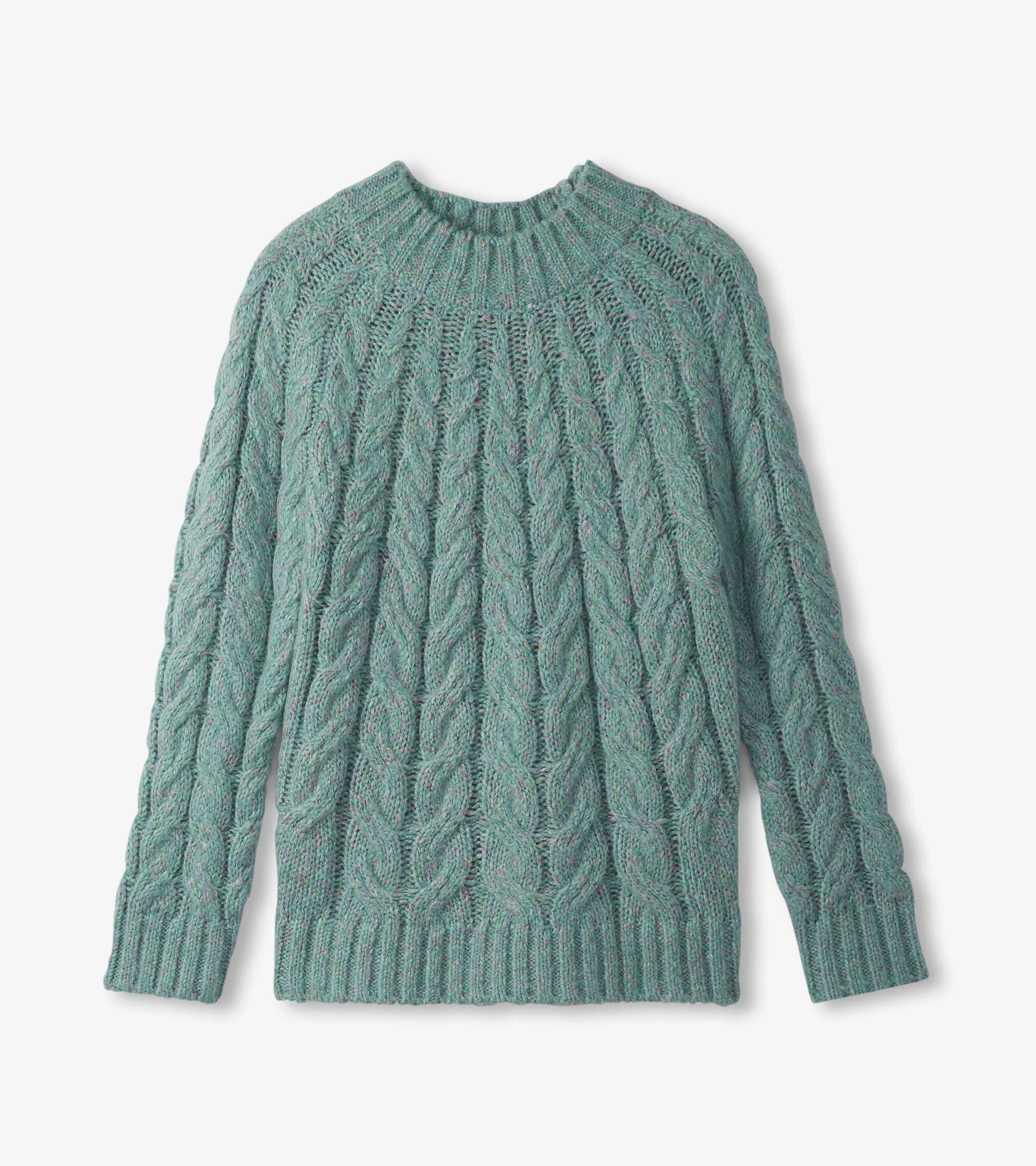 Dylan Cable Knit Sweater - Light Turquoise - Image 2