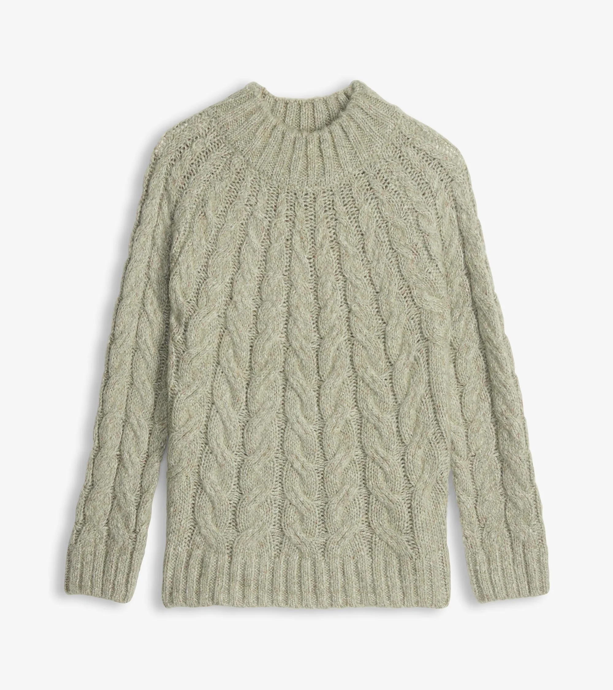 Dylan Cable Knit Sweater - Moss Green - Image 2