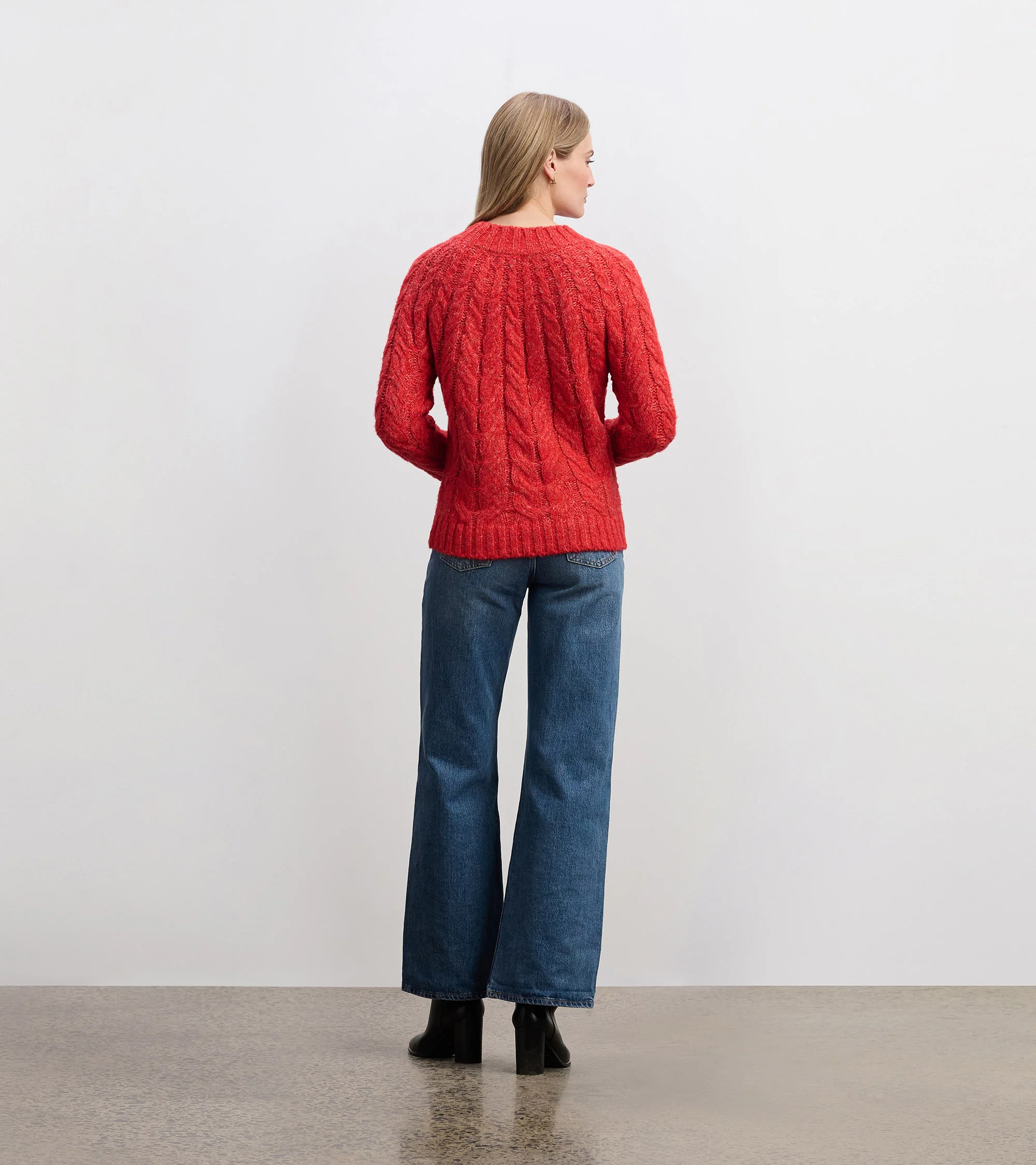 Dylan Cable Knit Sweater - Red - Image 6