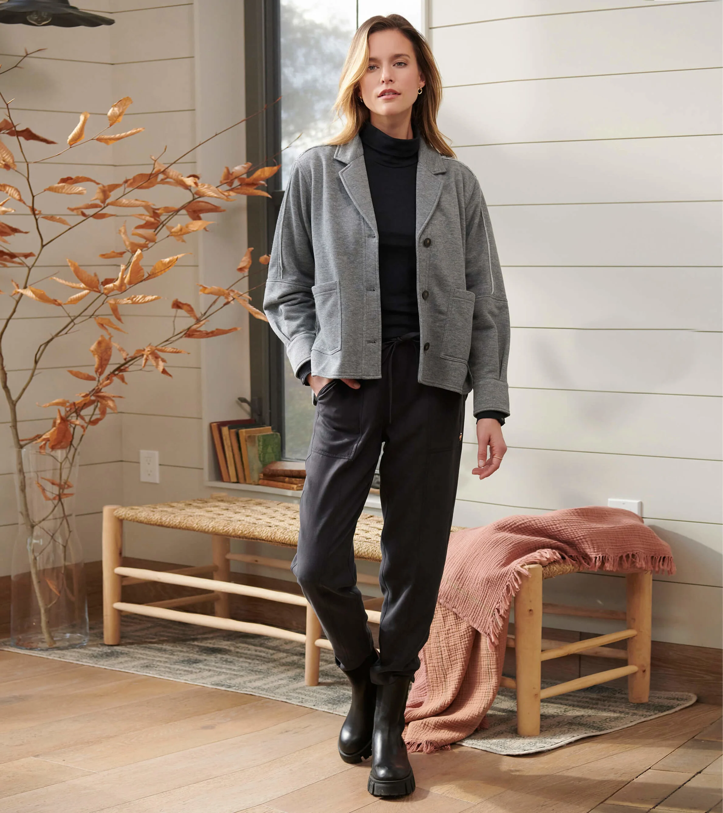 Emily Relaxed Blazer - Charcoal Melange - Image 5