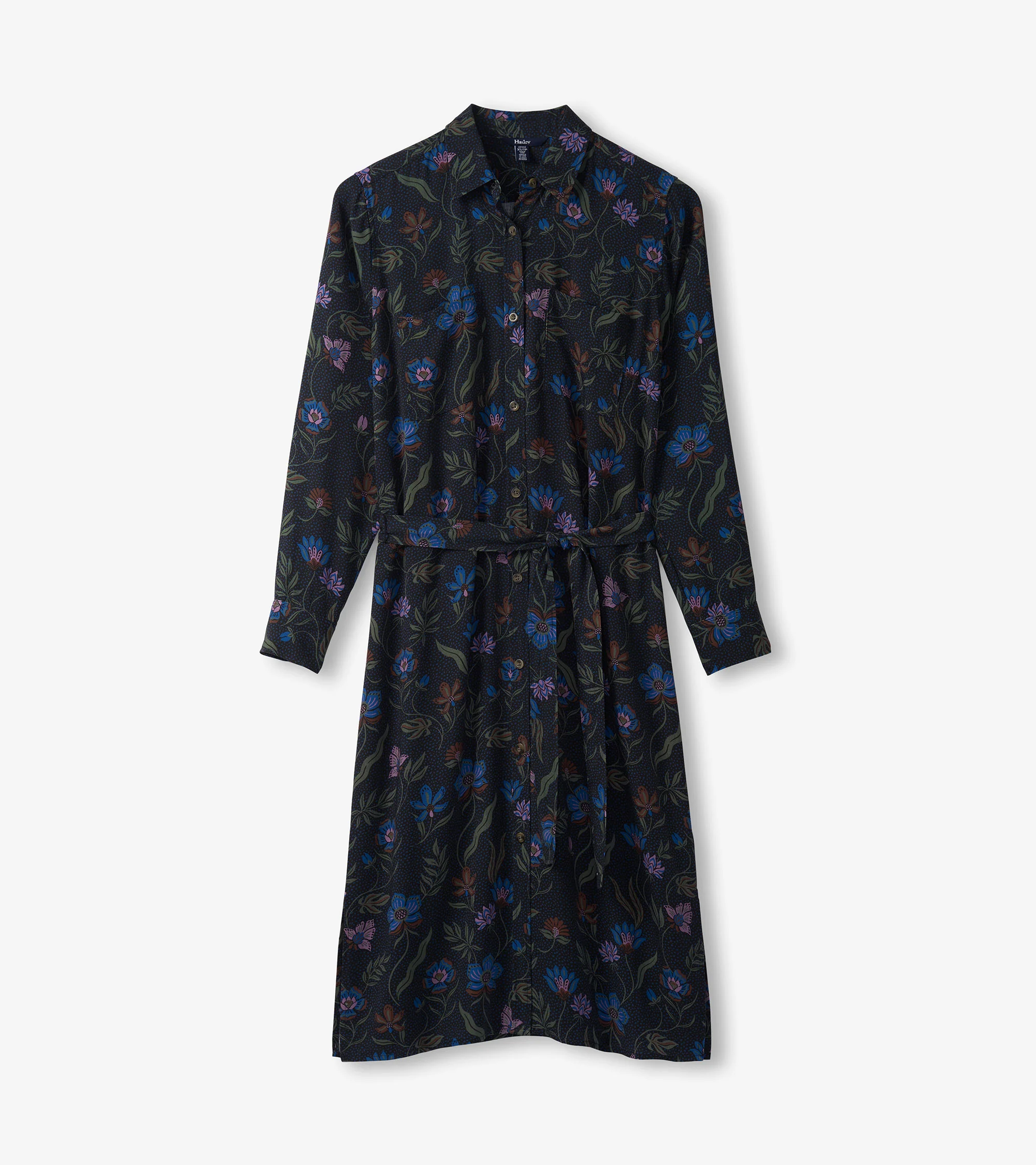 Emma Midi Shirt Dress - Dark Floral - Image 2
