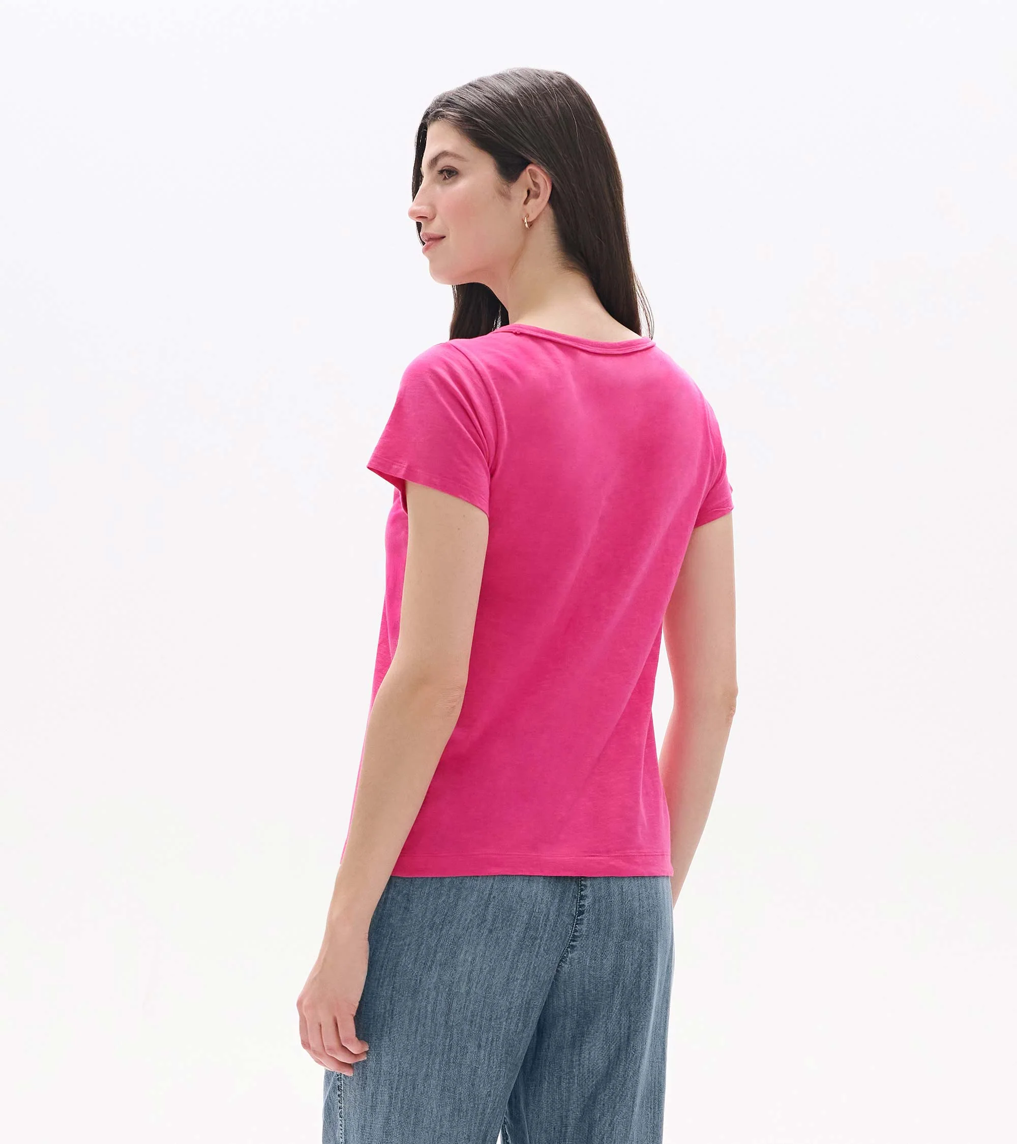 Essential Crew Neck Tee - Carmine Rose - Image 3