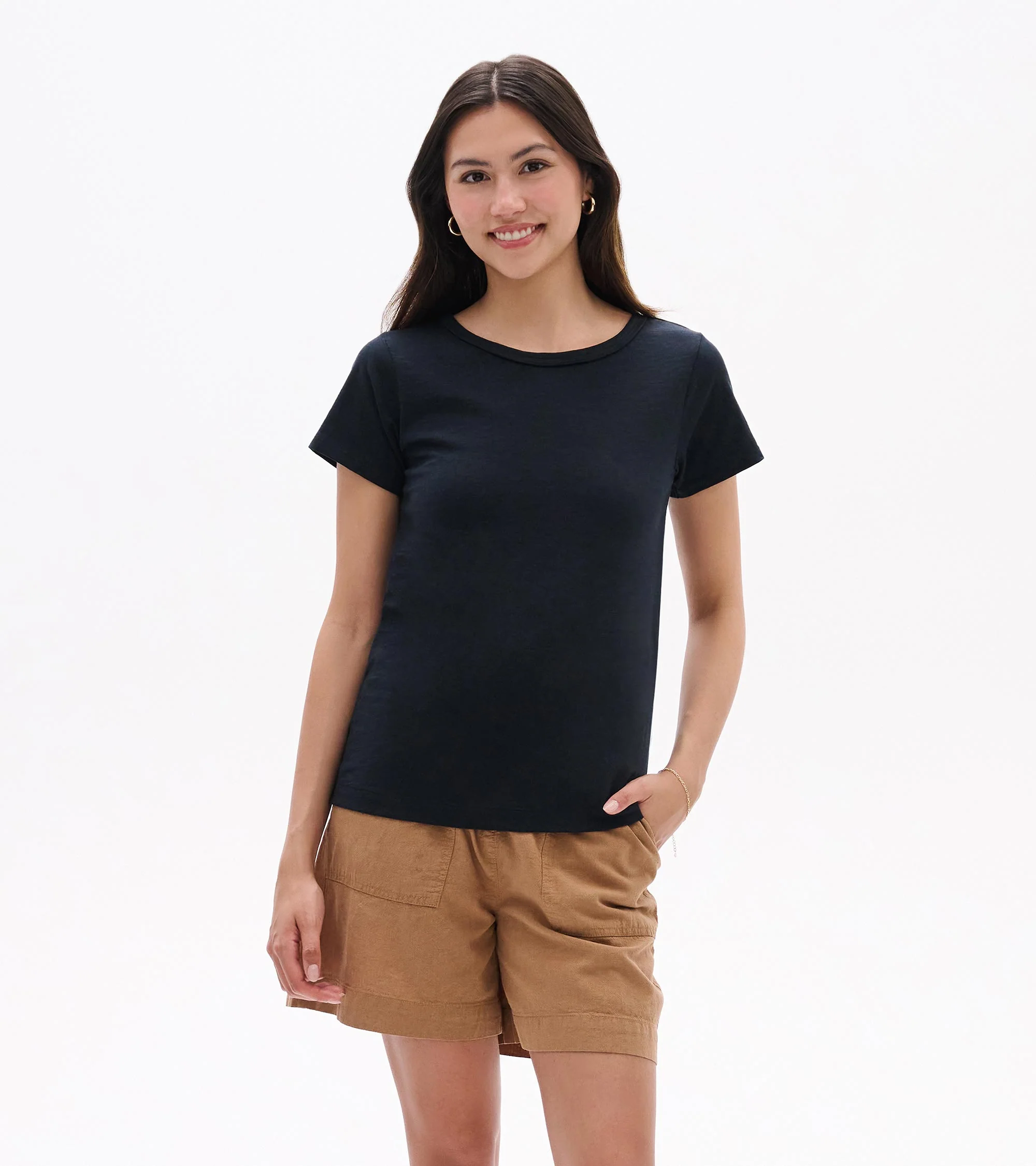 Essential Crew Neck Tee - Caviar