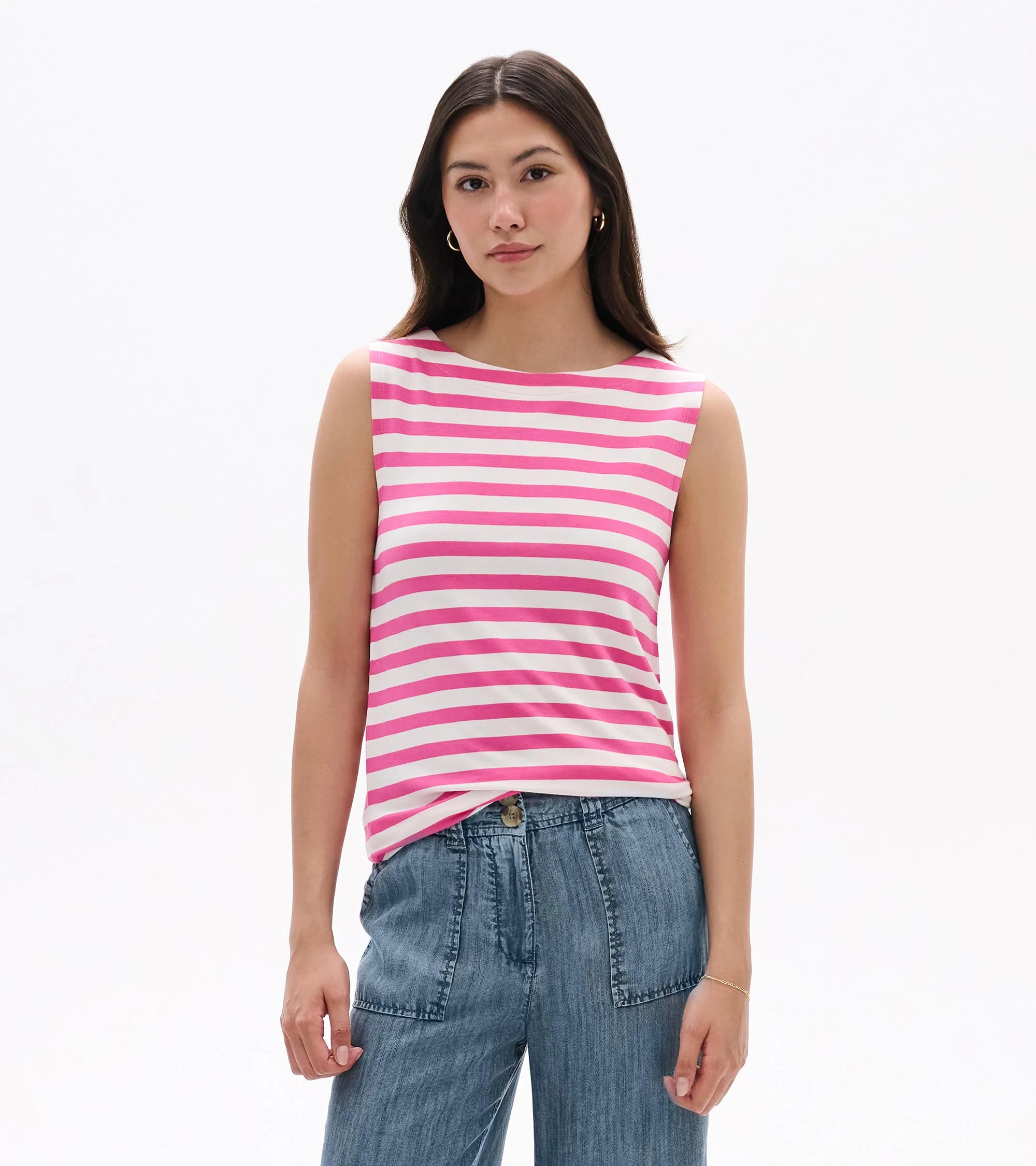 Everyday Tank - Carmine Rose Stripes