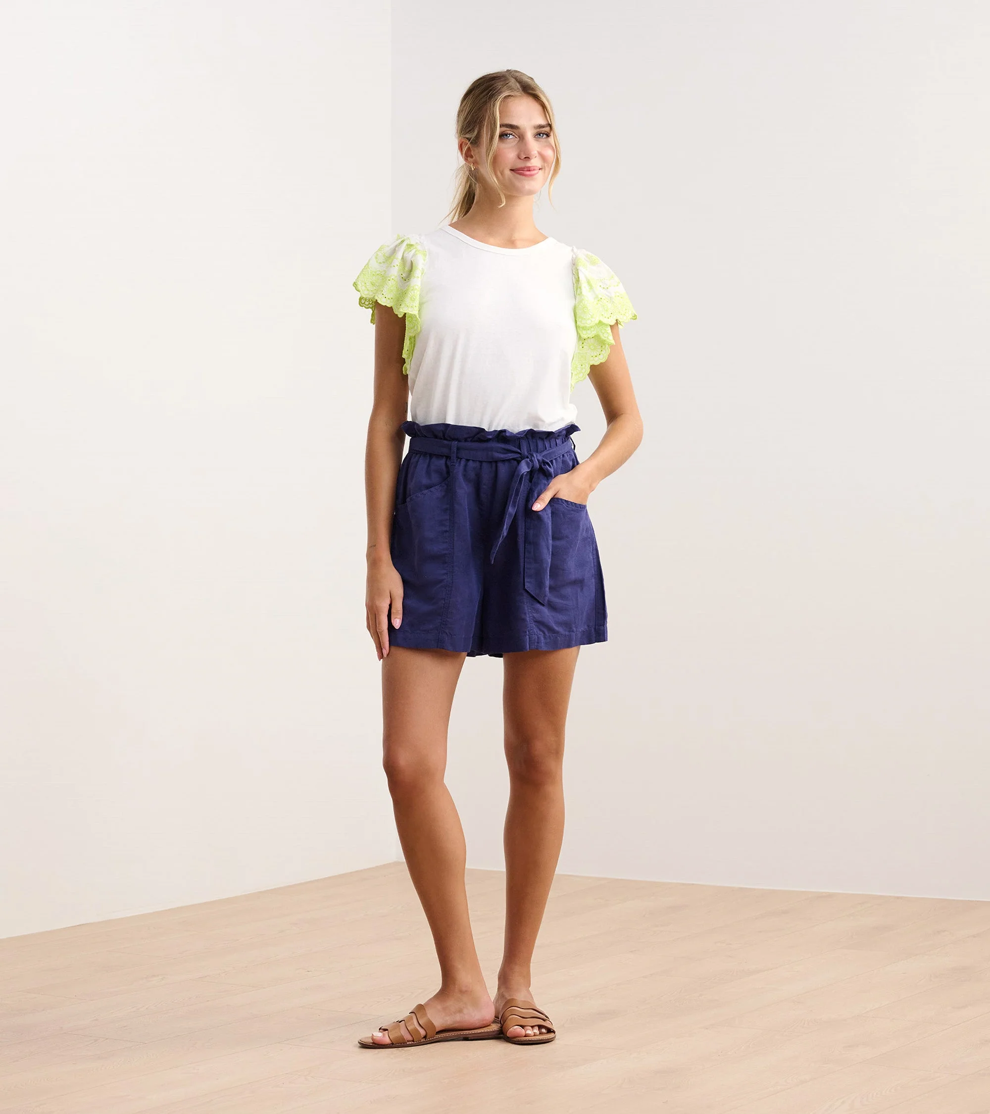 Eyelet Sleeve Tank - White - Image 5