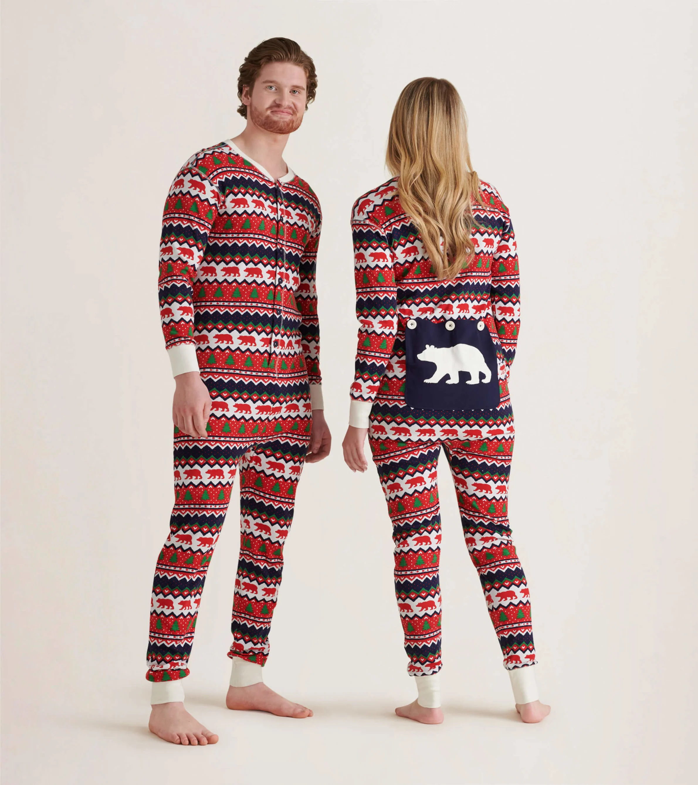 Adult Fair Isle Bear Onesie - Image 2