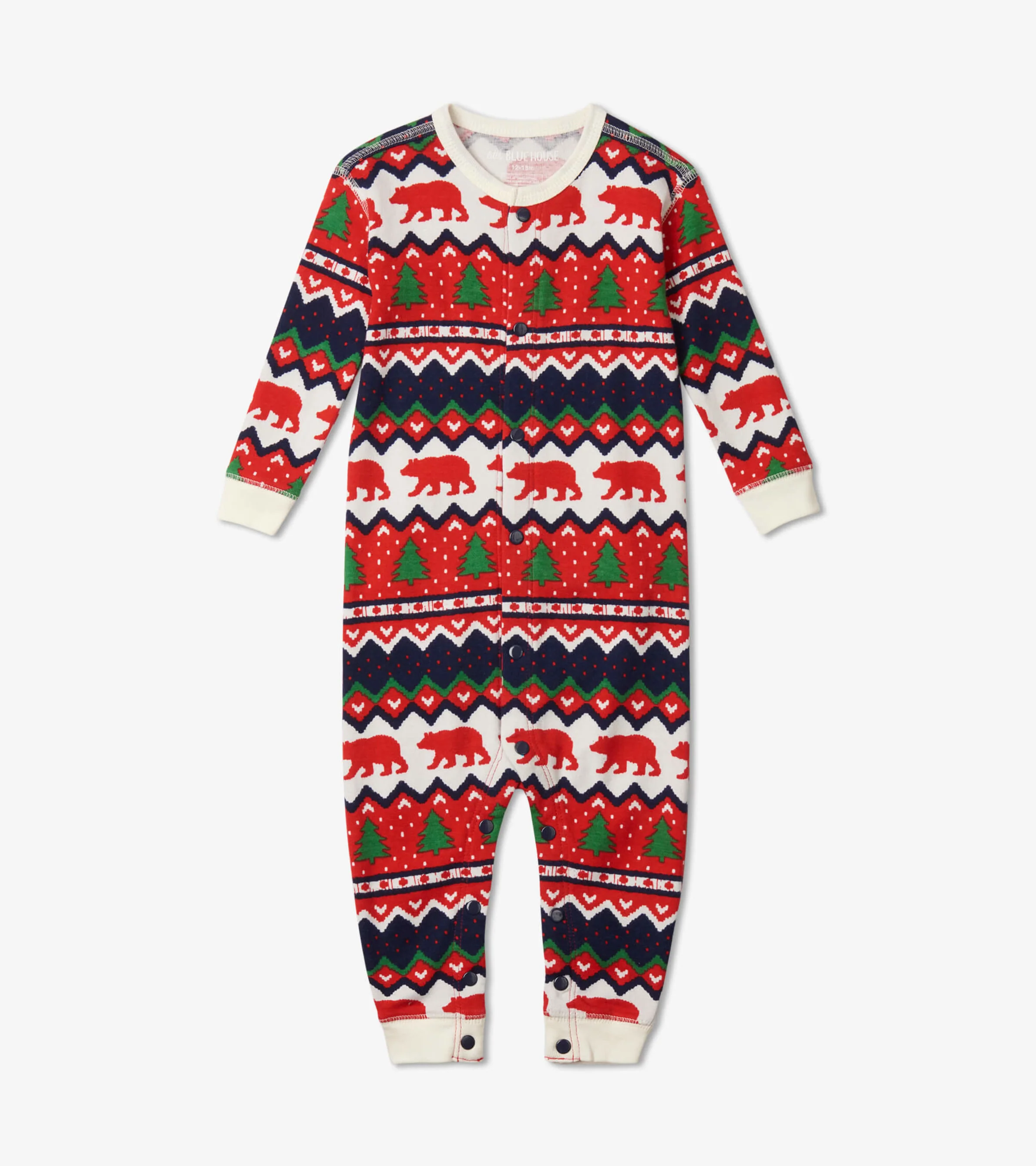Baby Fair Isle Bear Union Suit - Image 2