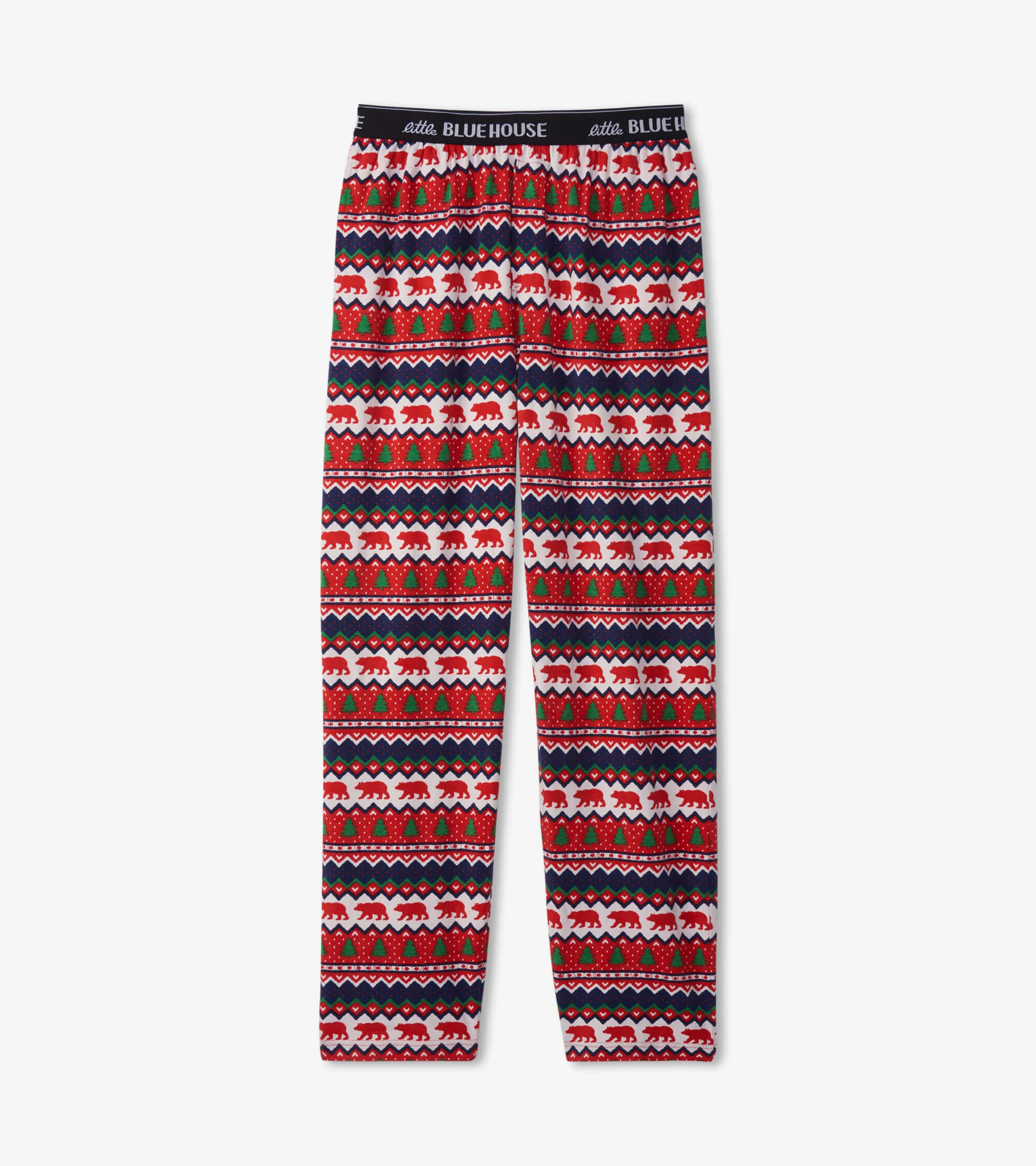 Men's Fair Isle Bear Stretch Cotton Pajama Pants - Image 4