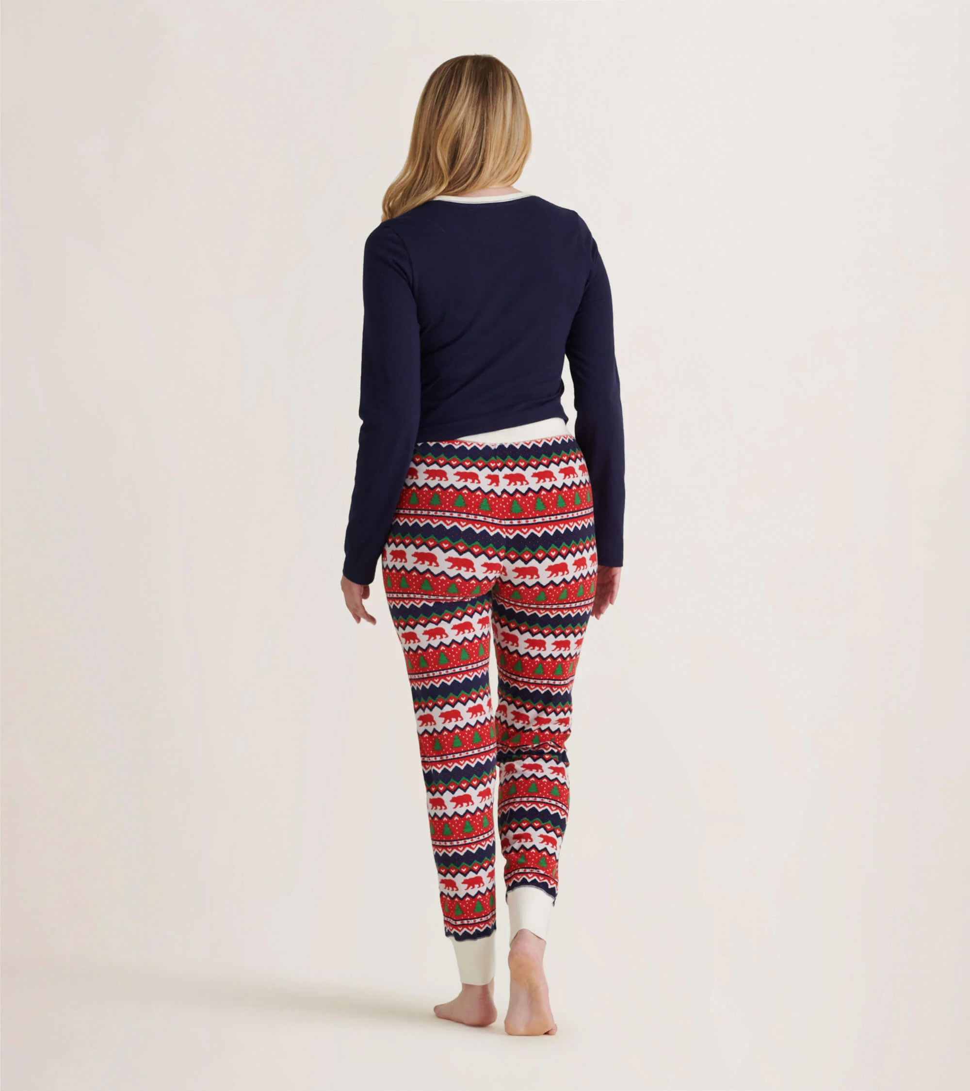 Women's Fair Isle Bear Sleep Leggings - Image 4