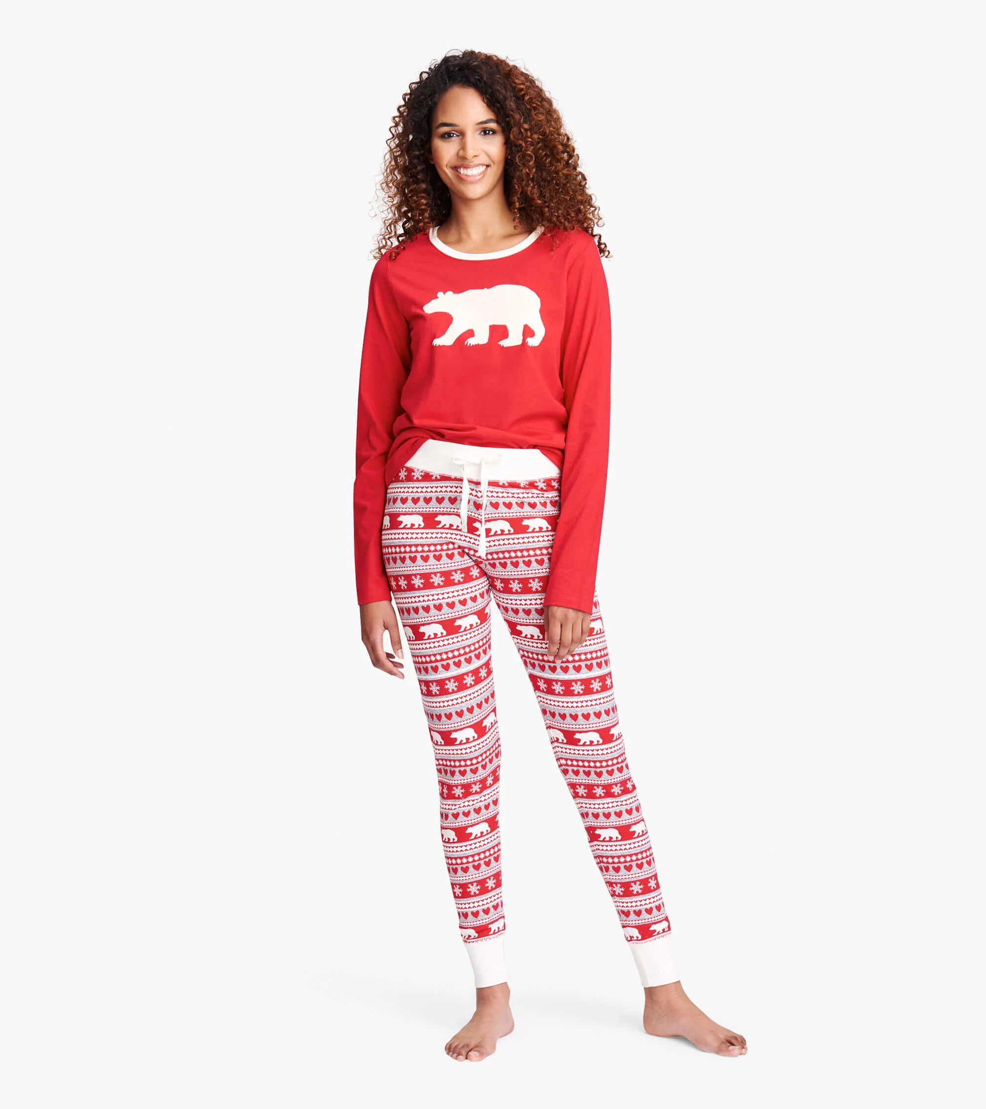 Fair Isle Bear Women's Sleep Leggings - Image 4