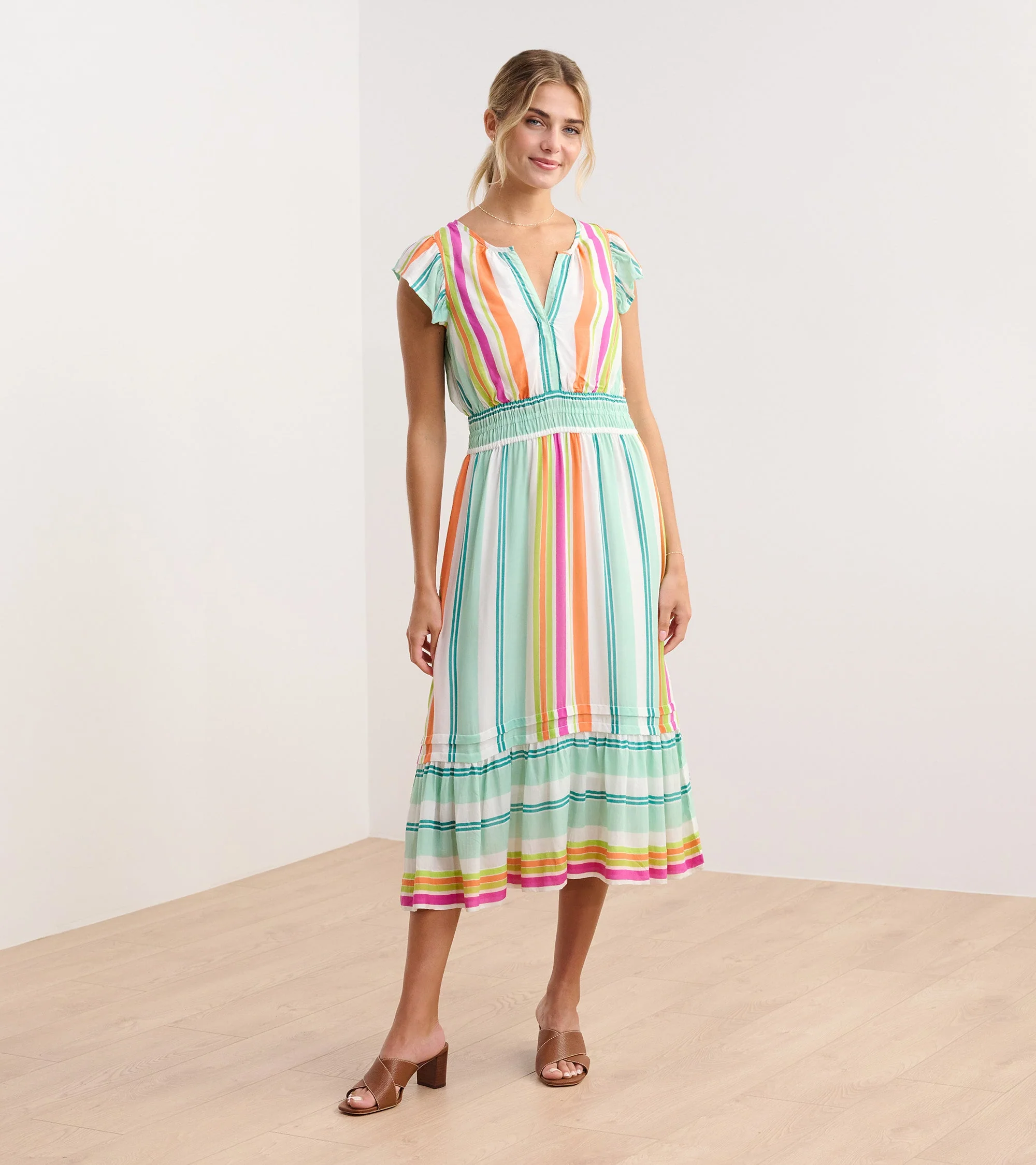 Fiona Midi Dress - Sea Glass Stripes - Image 3