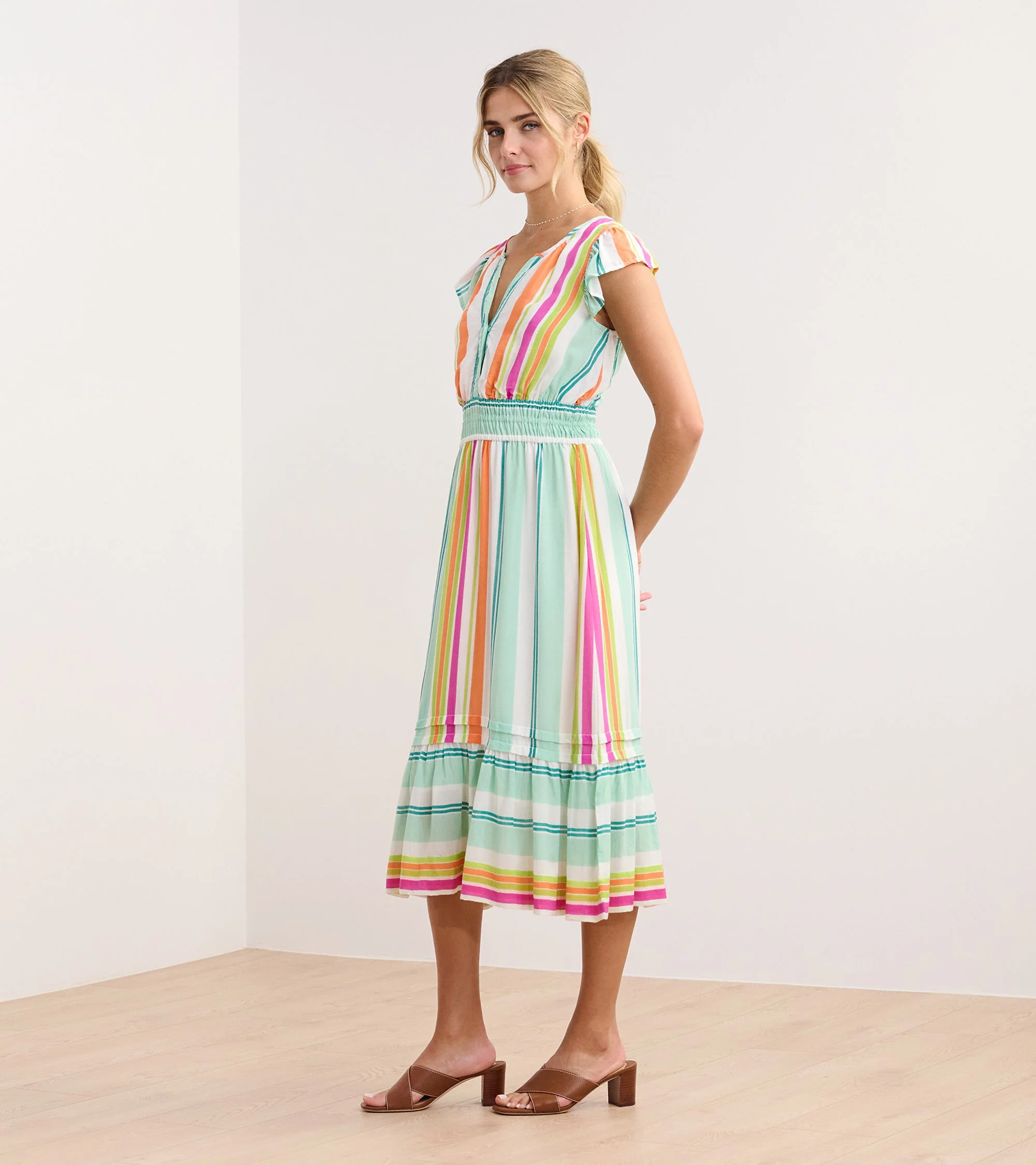 Fiona Midi Dress - Sea Glass Stripes - Image 4