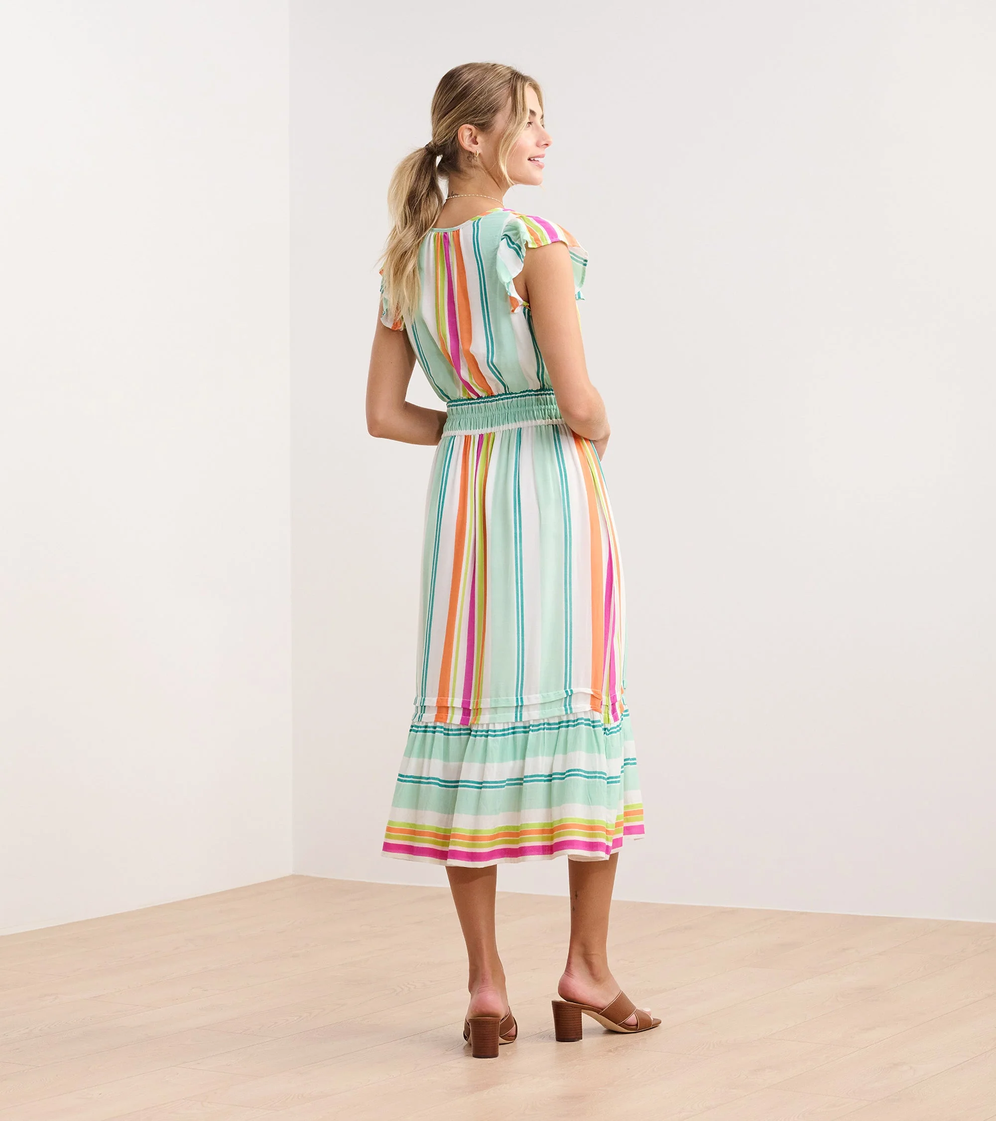 Fiona Midi Dress - Sea Glass Stripes - Image 5