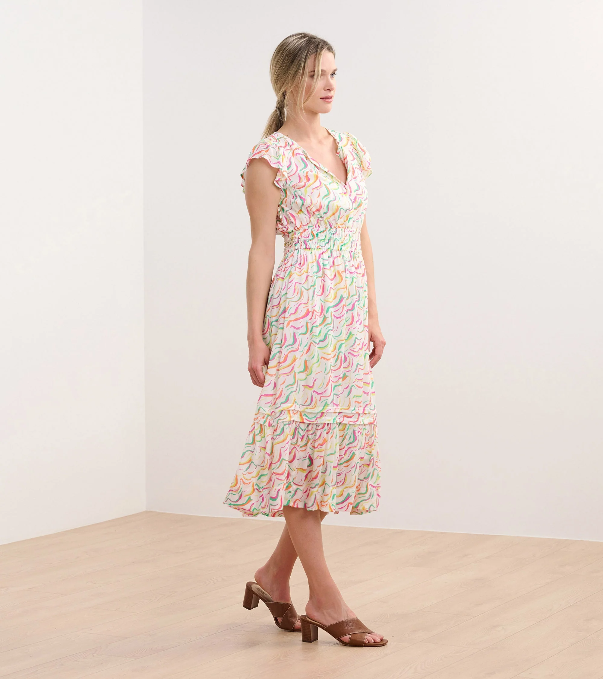 Fiona Midi Dress - Wavy Stripes - Image 4