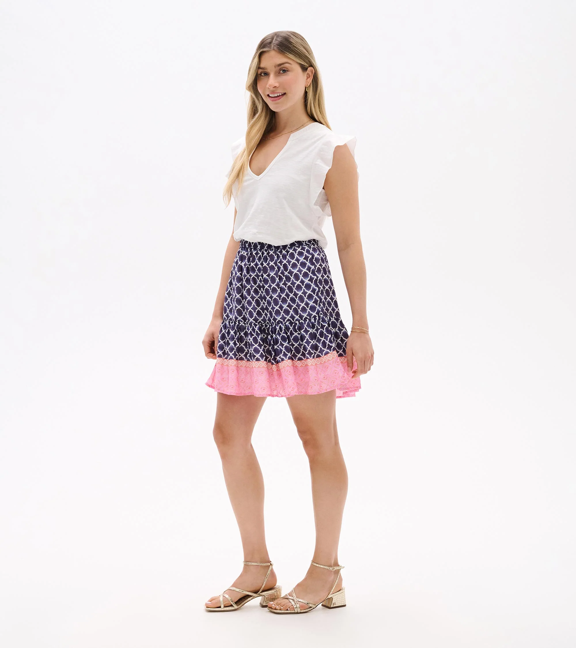 Flounce Skirt - Navy Medallion - Image 3