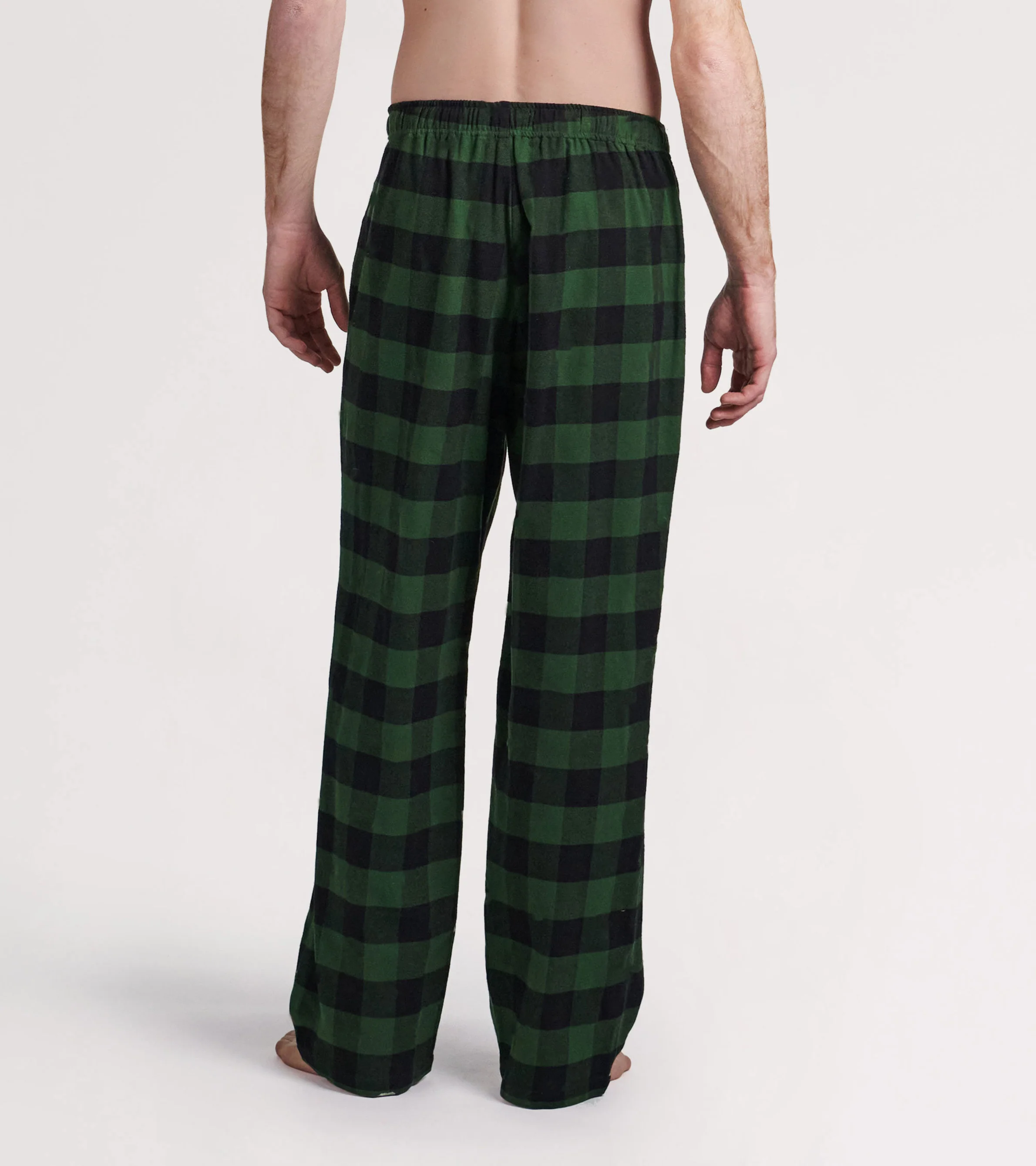 Forest Green Plaid Men's Flannel Pajama Pants - Image 2