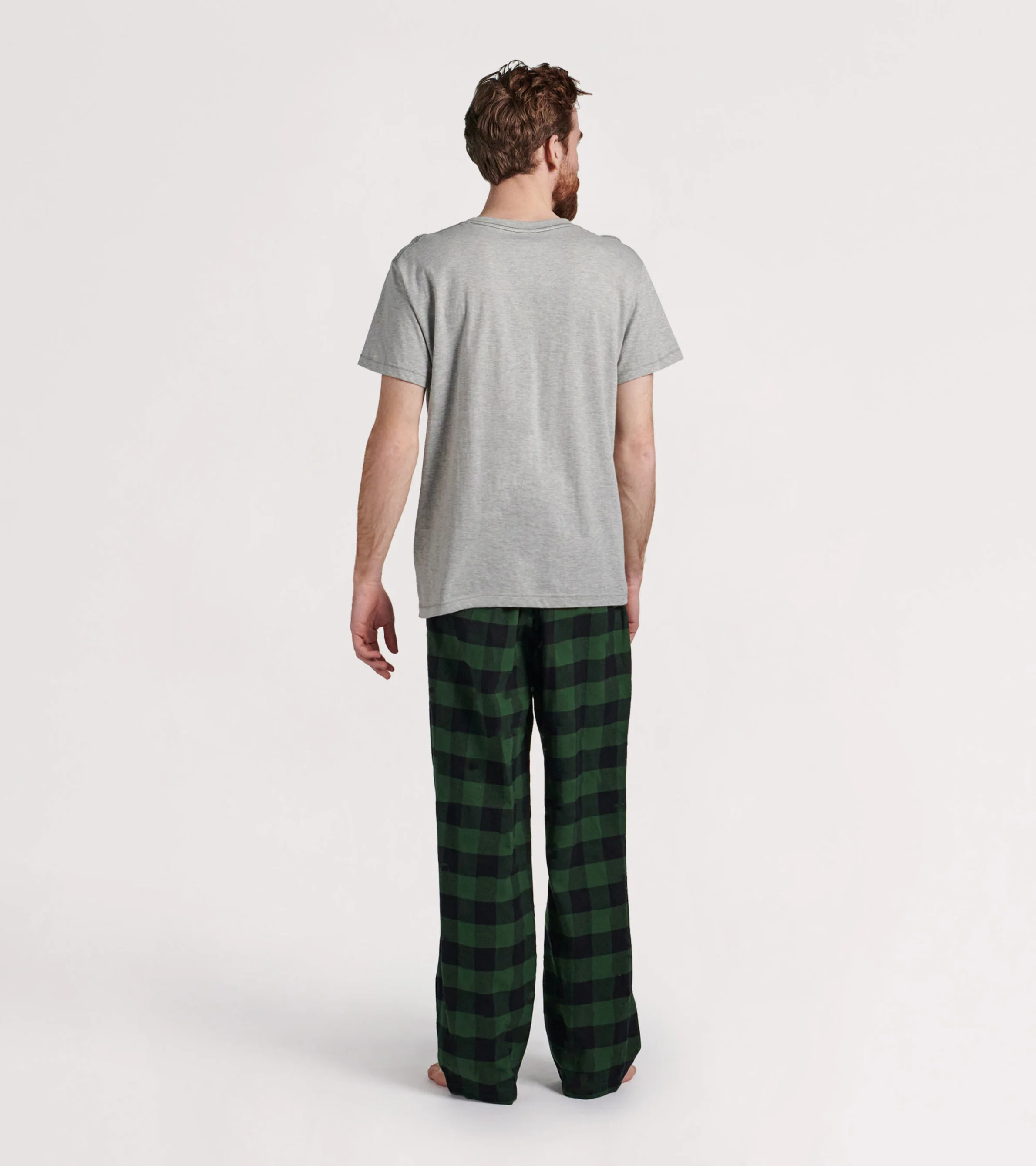 Forest Green Plaid Men's Flannel Pajama Pants - Image 4