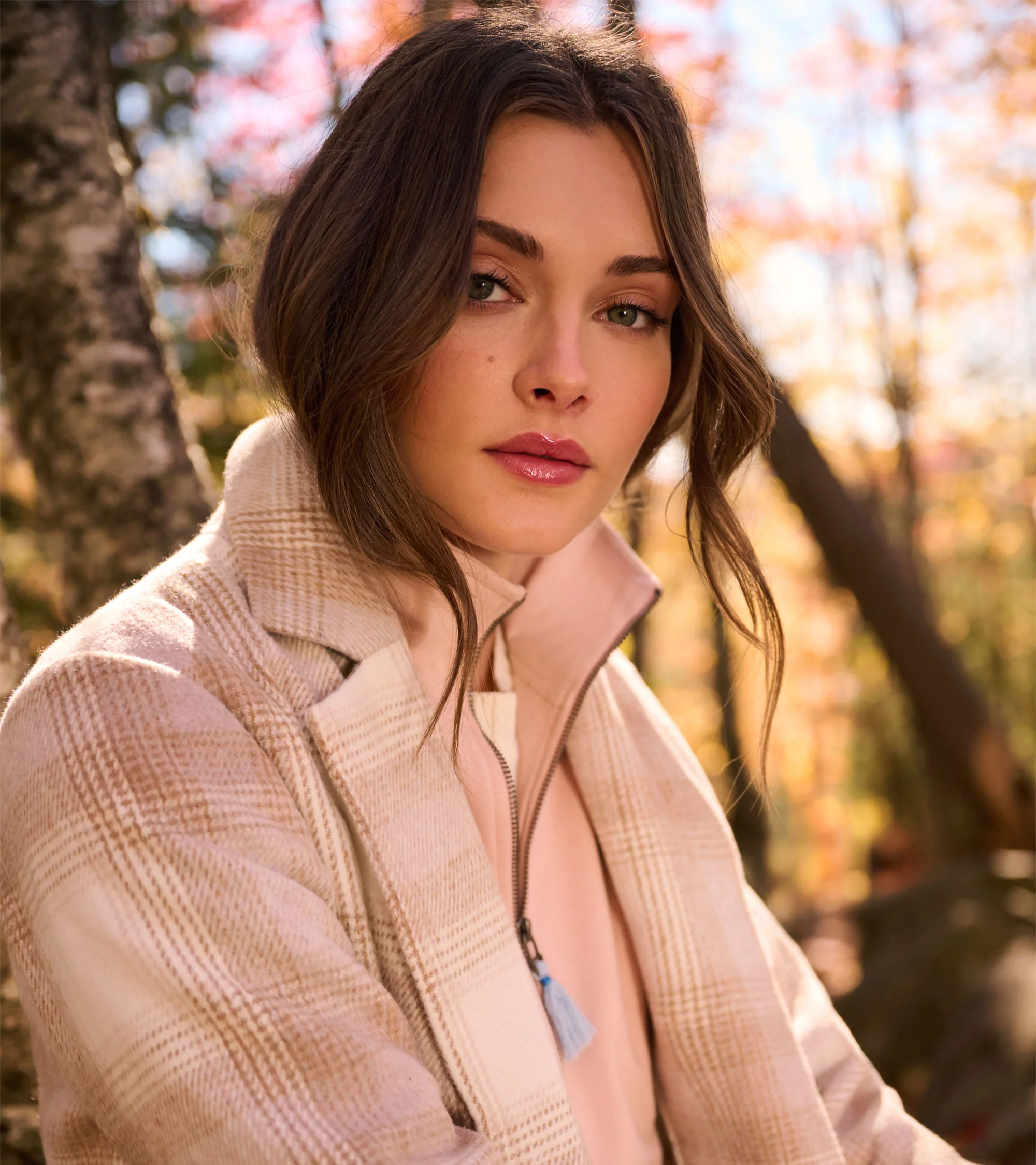 Fringe Jacket - Light Taupe Plaid - Image 7