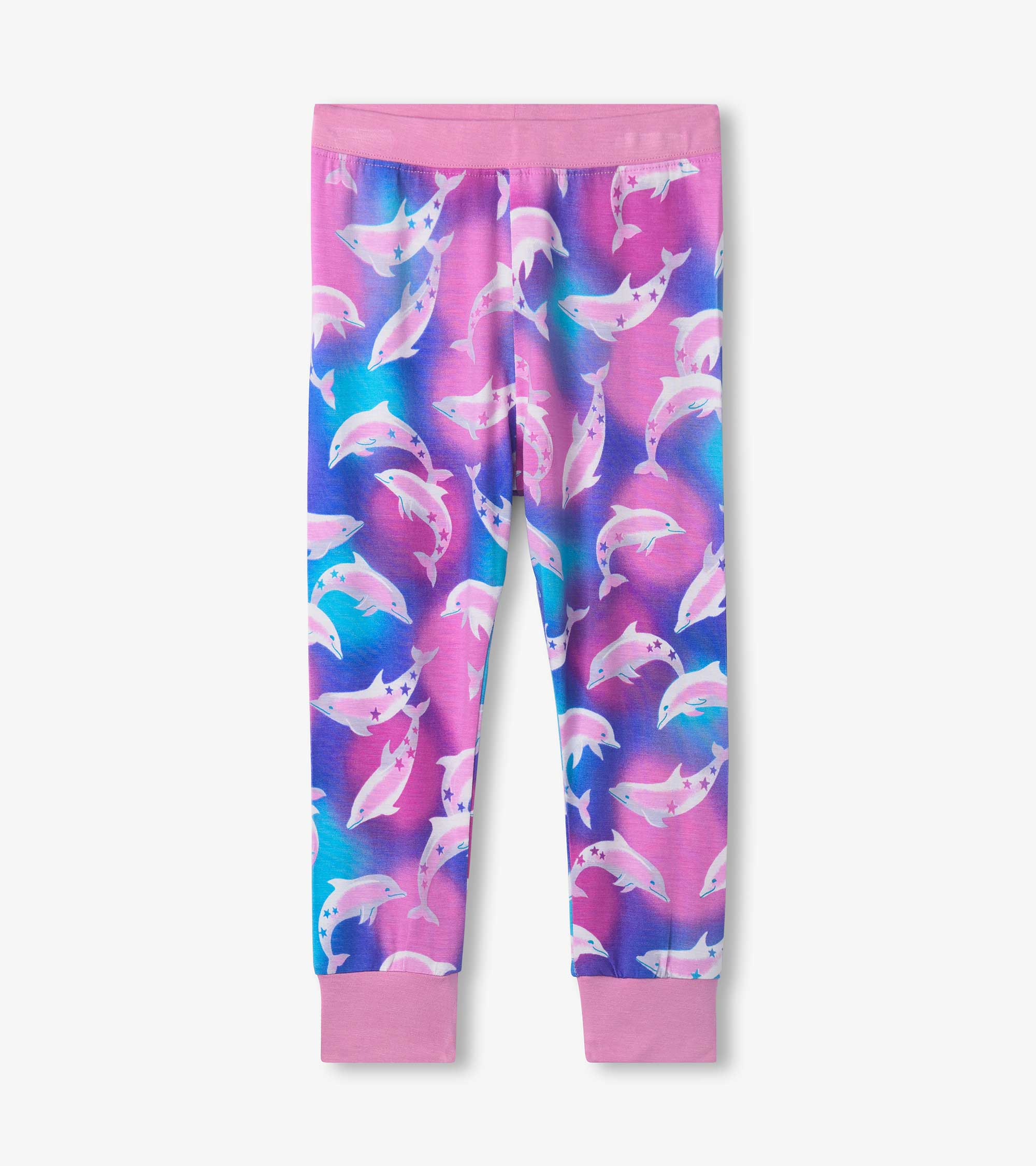 Girls Airbrush Dolphins Bamboo Pajama Set - Image 4