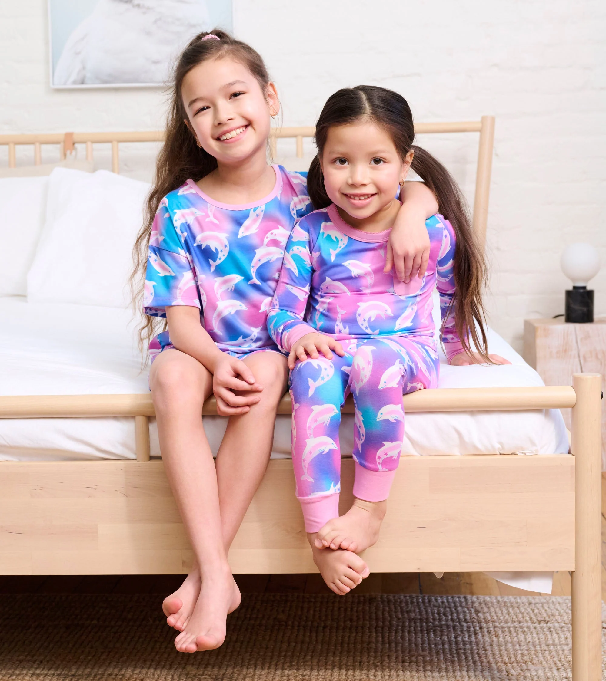 Girls Airbrush Dolphins Bamboo Pajama Set - Image 6