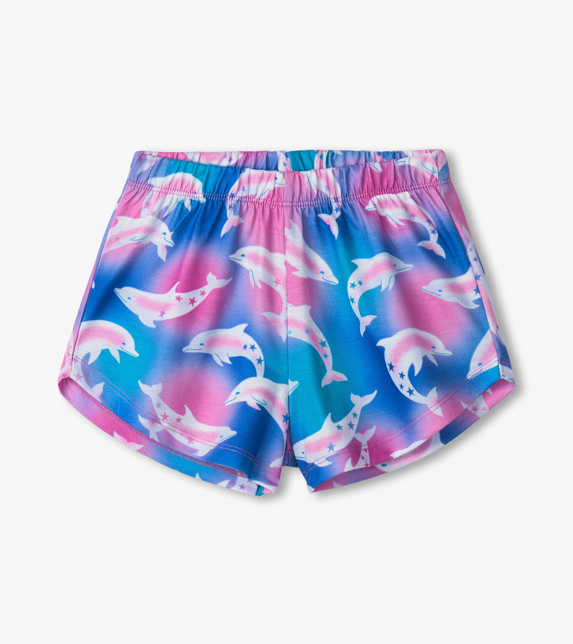 Girls Airbrush Dolphins Tee and Shorts Pajama Set - Image 4
