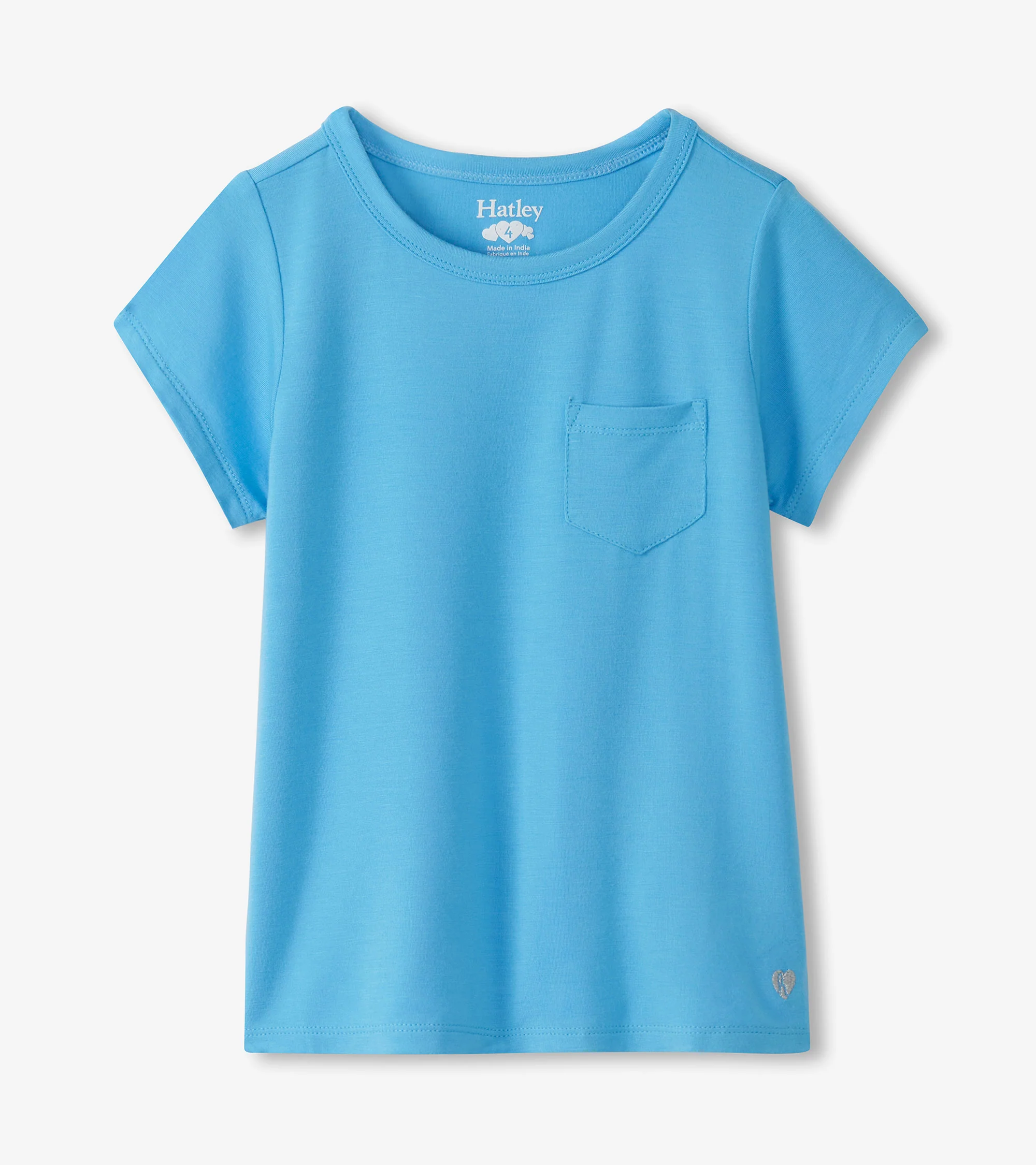 Girls Baby Blue Pocket T-Shirt - Image 2