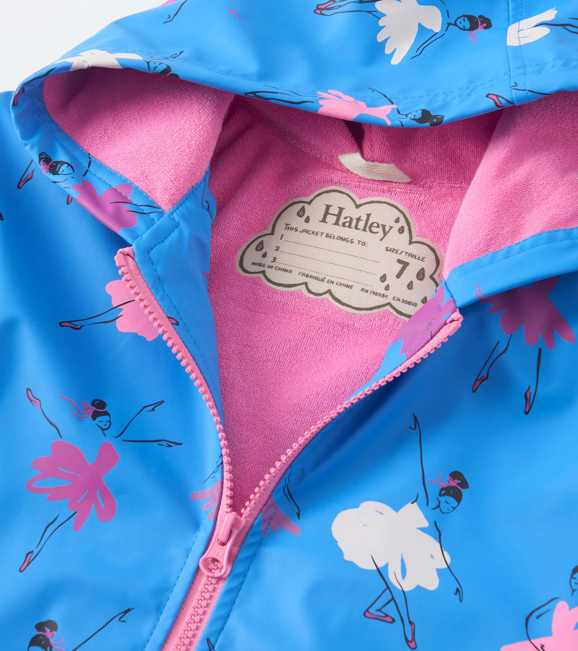 Girls Ballet School Colour Changing Zip-Up Rain Jacket - Image 4