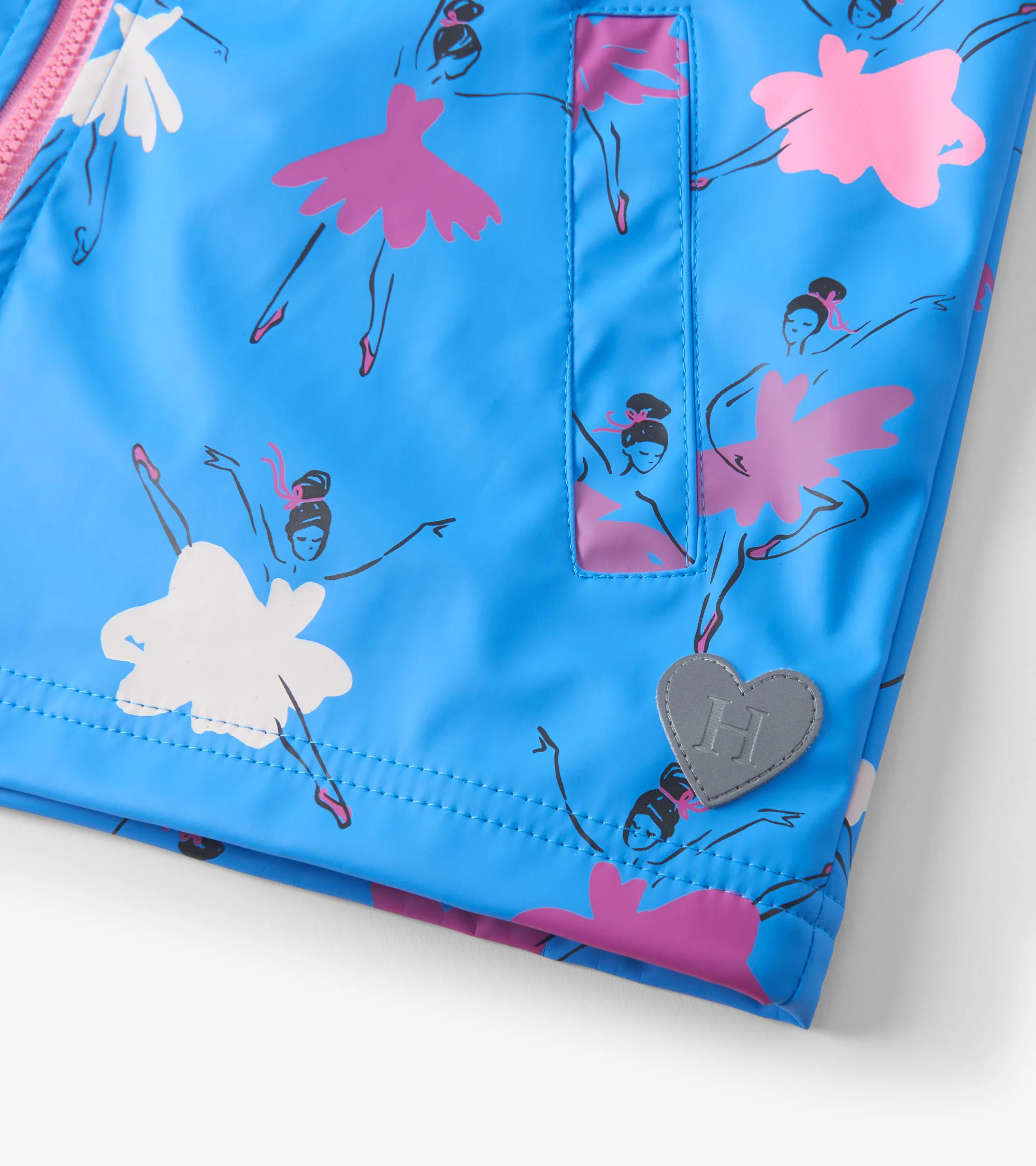 Girls Ballet School Colour Changing Zip-Up Rain Jacket - Image 7