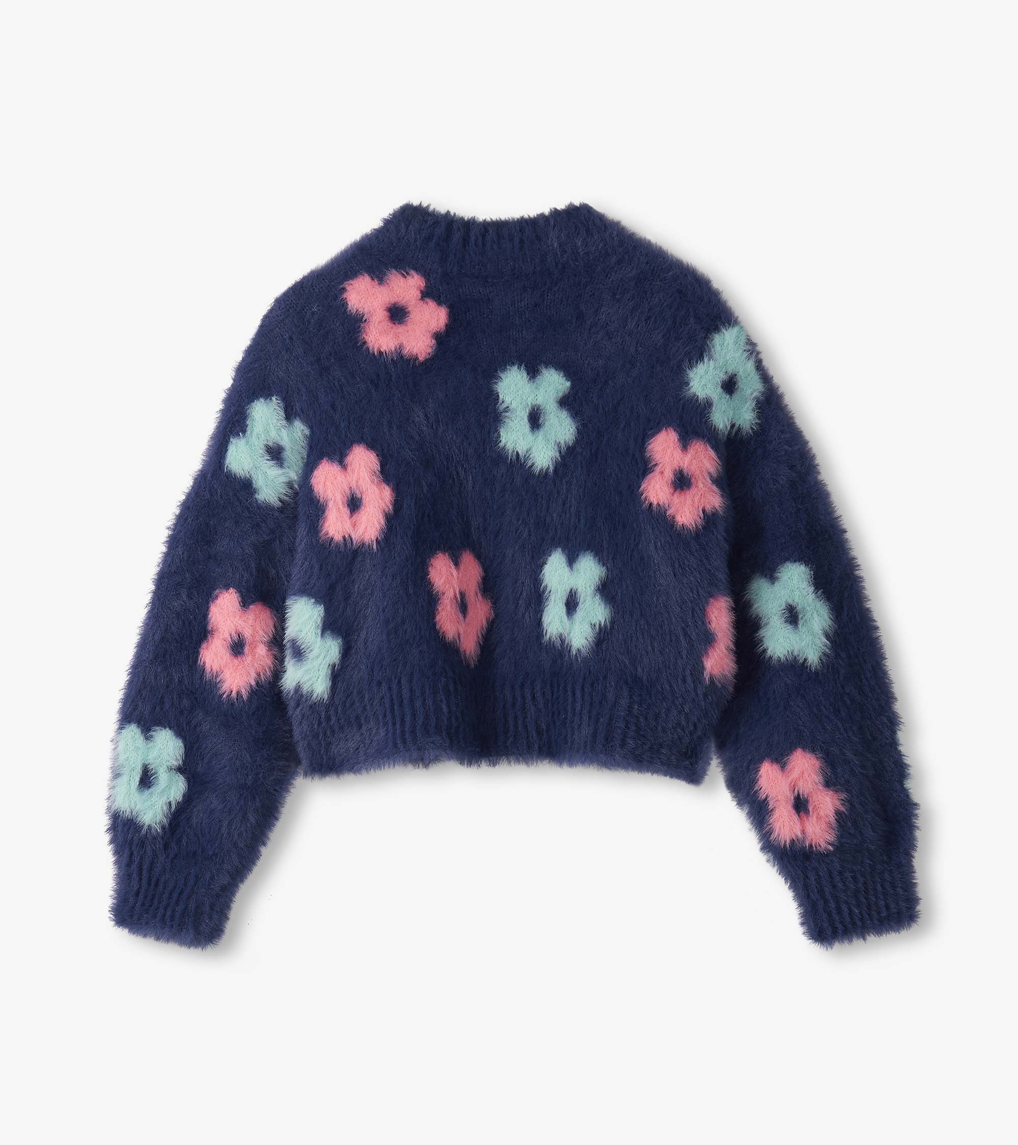 Girls Big Flowers Open Cardigan - Image 4